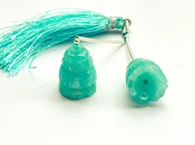 Amazonite Carving Bell Shape Pair