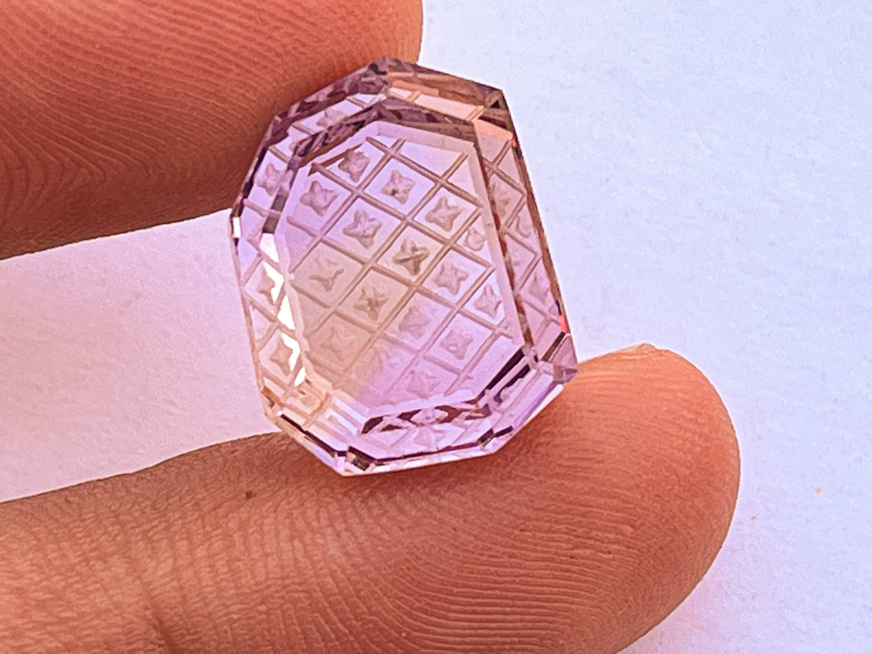 Ametrine Fabulous Handcarved Fantasy cut reverse carving 13.70 Carats