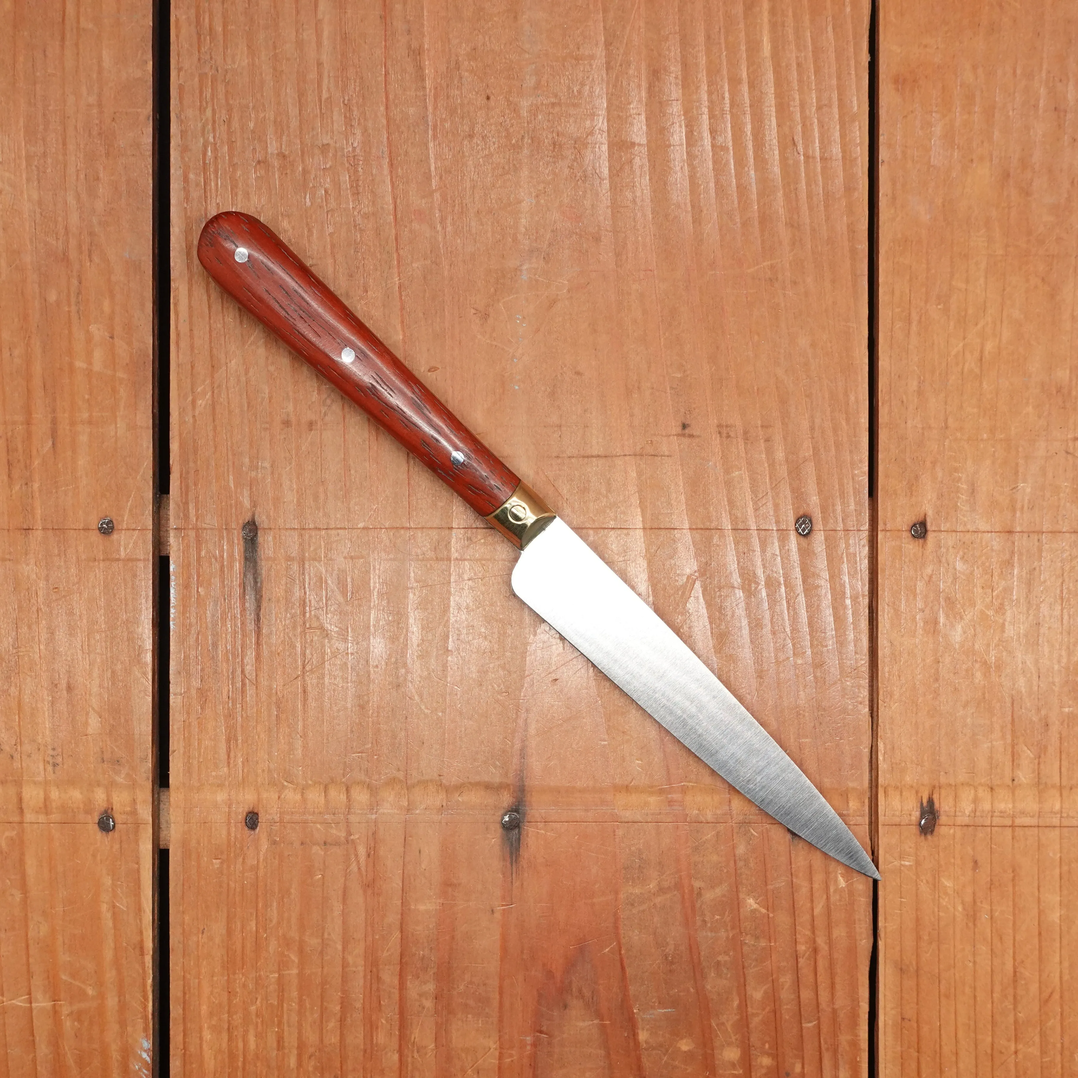 Au Sabot 4" Pointed Paring Stainless Camwood Brass Bolster