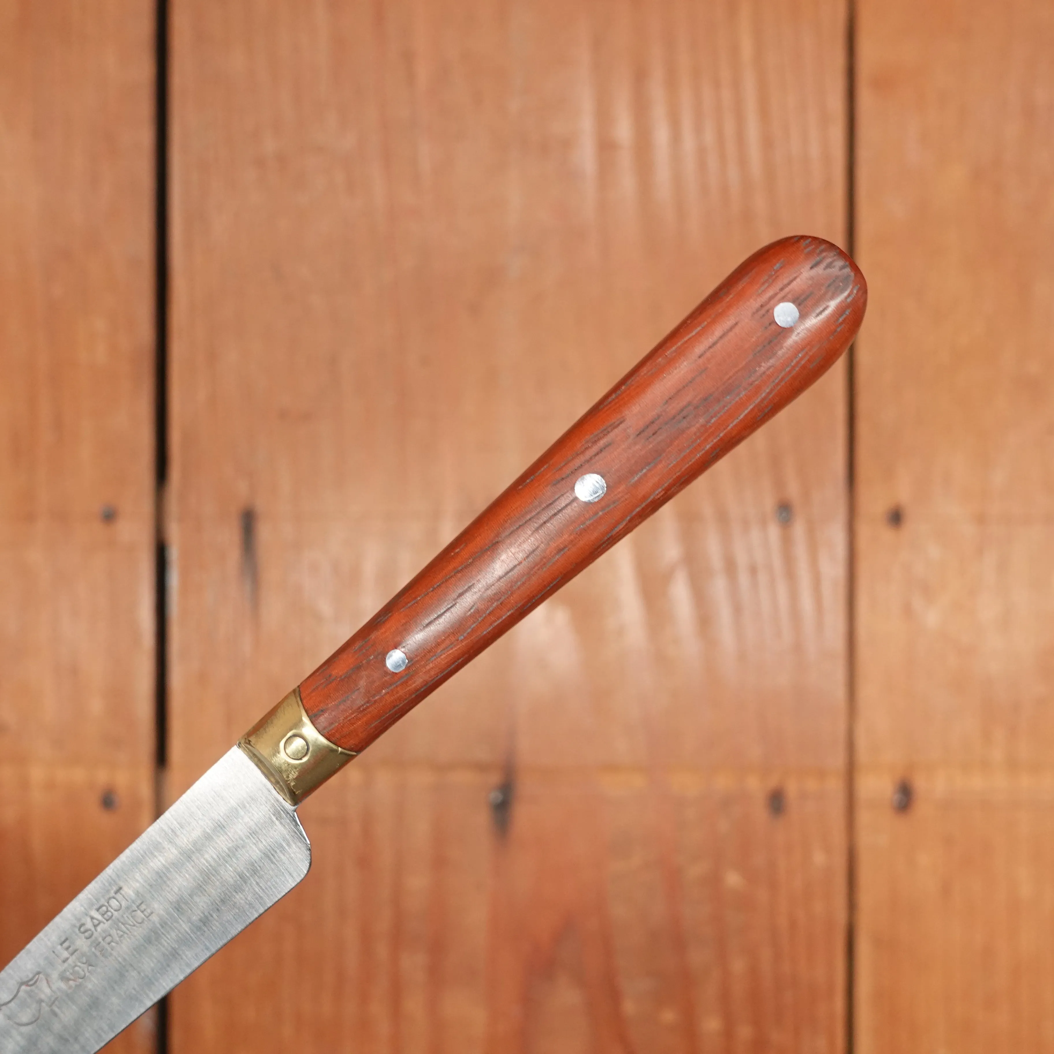 Au Sabot 4" Pointed Paring Stainless Camwood Brass Bolster