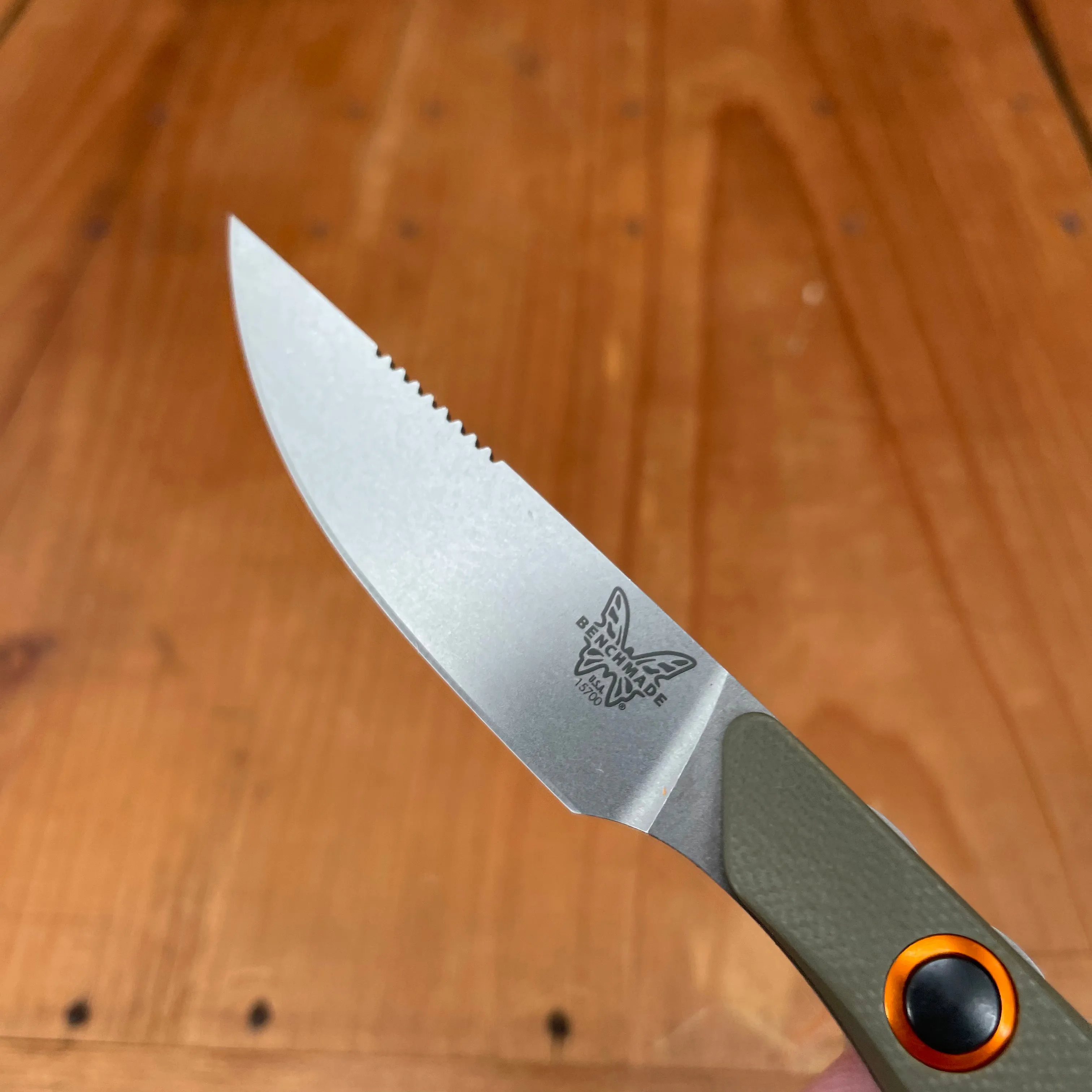 Benchmade 15700-01 Flyway 2.7" Straight Back CPM-154 Fixed Blade OD Green G10 Handle with Sheath