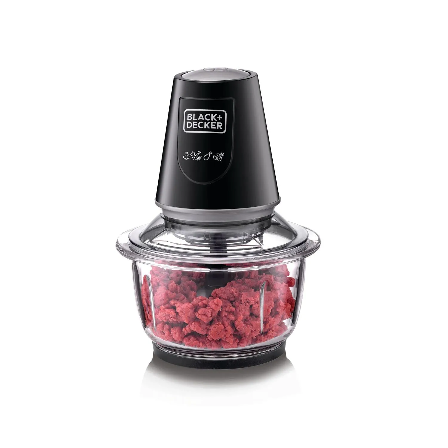BLACK DECKER 400W 1.2L Vertical Glass Chopper/Mincer XXL Glass Bowl Capacity With Removable Four Blade System Helps, Chop/Crush Ice/Mince/Grind/Puree Variety Of Ingredients GC400-B5