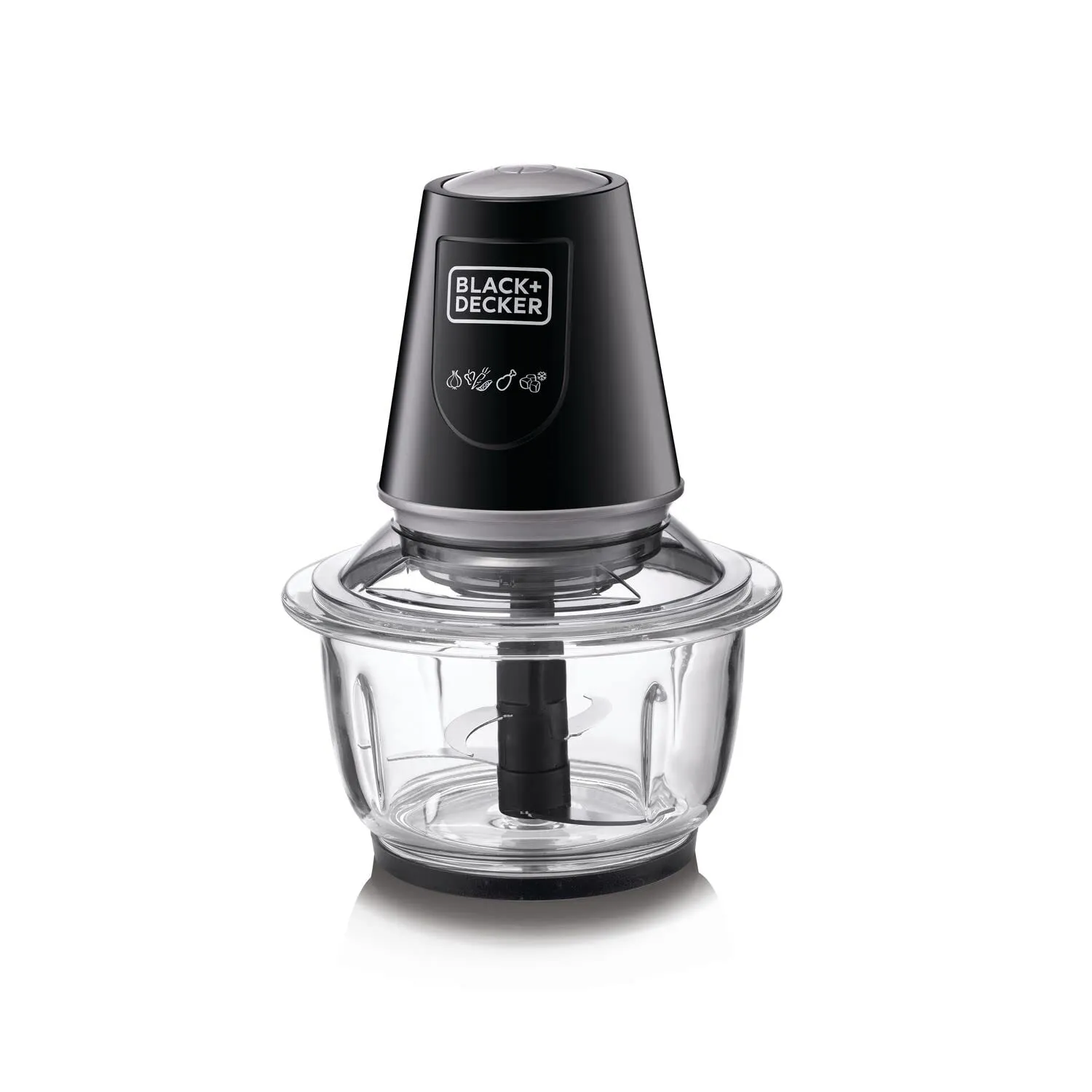 BLACK DECKER 400W 1.2L Vertical Glass Chopper/Mincer XXL Glass Bowl Capacity With Removable Four Blade System Helps, Chop/Crush Ice/Mince/Grind/Puree Variety Of Ingredients GC400-B5