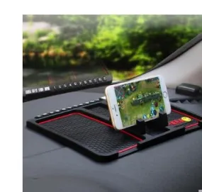 Color: Big red - Car mobile phone bracket car anti-skid pad car