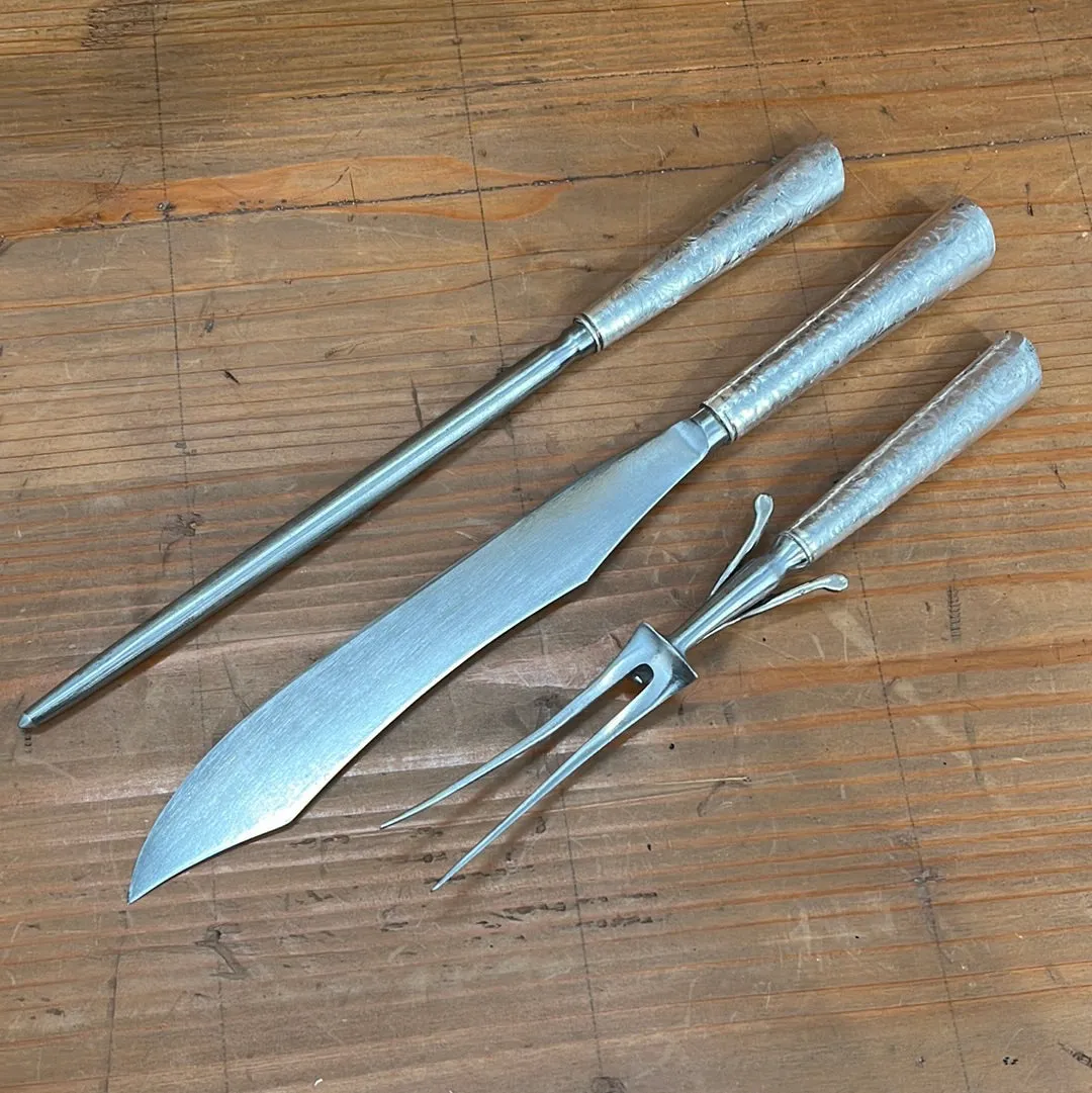 Crown Cutlery Co Carving Set Carbon Steel Sterling Sheffield