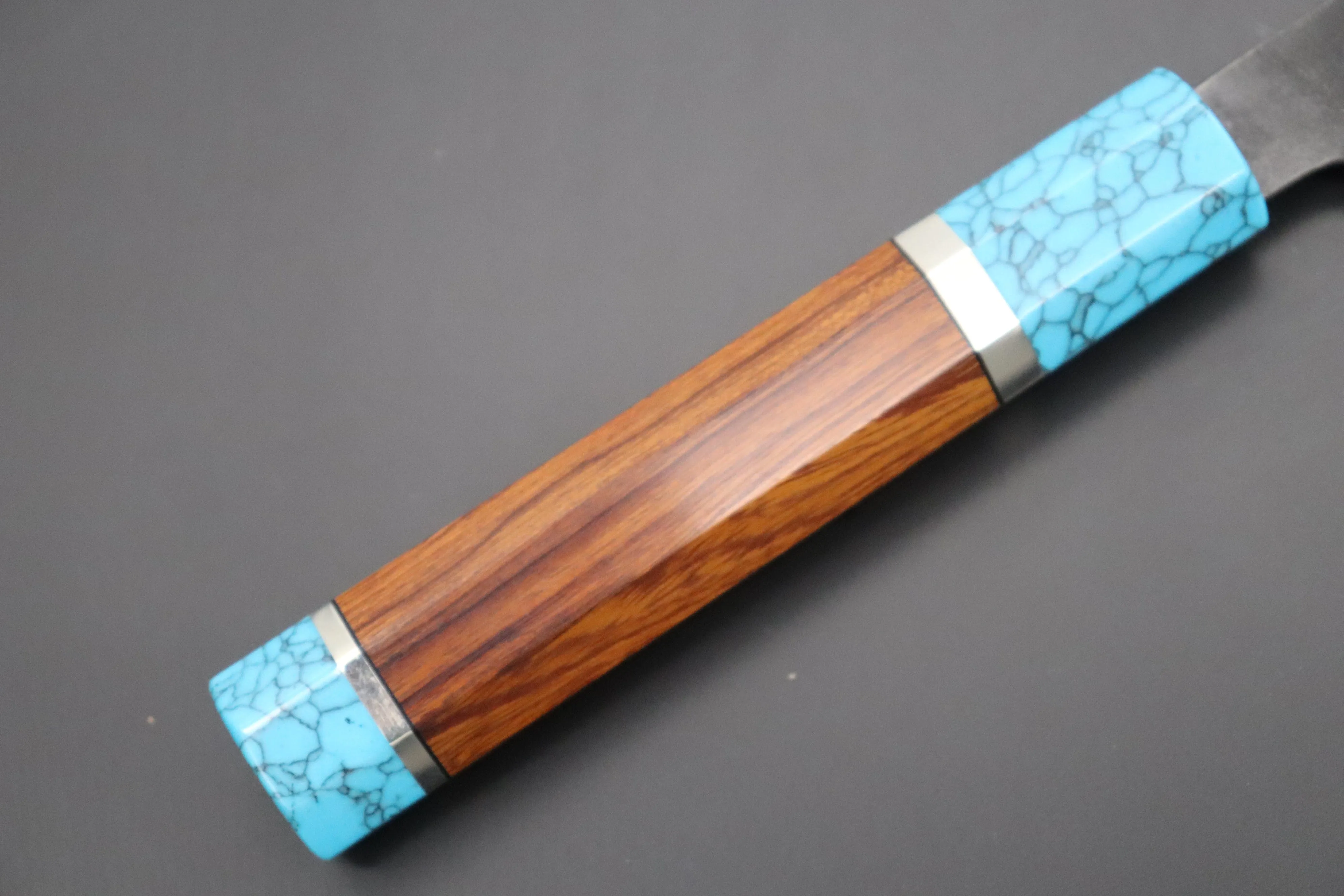 Custom Limited Edition, Hinoura White Steel No.1 Kurouchi Series HS1-4SP10 Wa Santoku 165mm (6.4 Inch)
