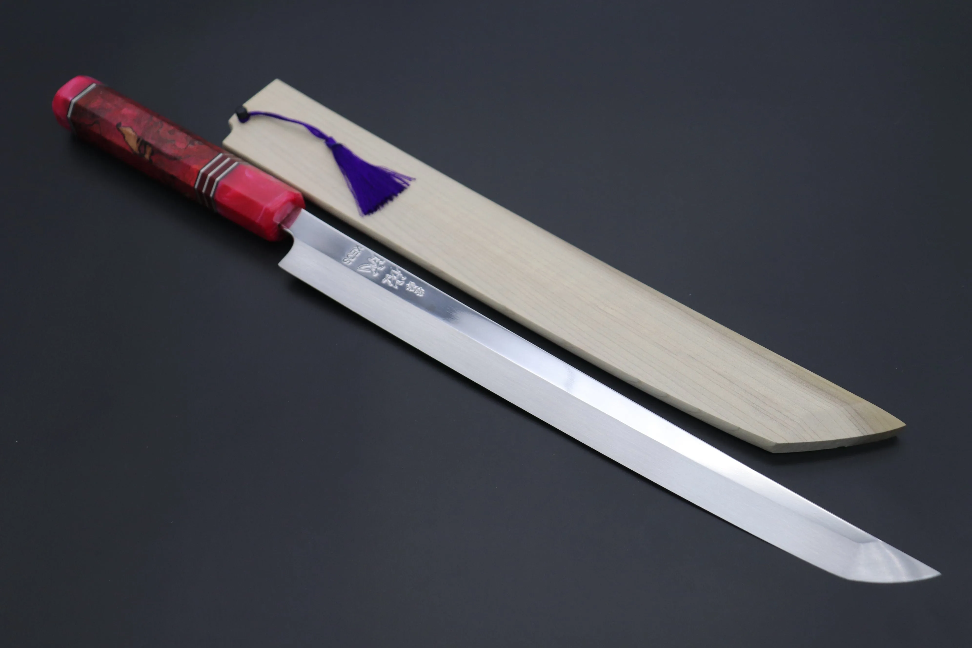 Custom Limited Edition, Sukenari Honyaki XEOS Series HX-1 Sakimaru Takohiki 300mm (11.8 Inch, Single Bevel Edge)