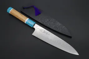 Custom Limited Edition, Sukenari ZDP-189 Nickel Damascus Wa Gyuto 210mm (8.2 inch, SCL-351)