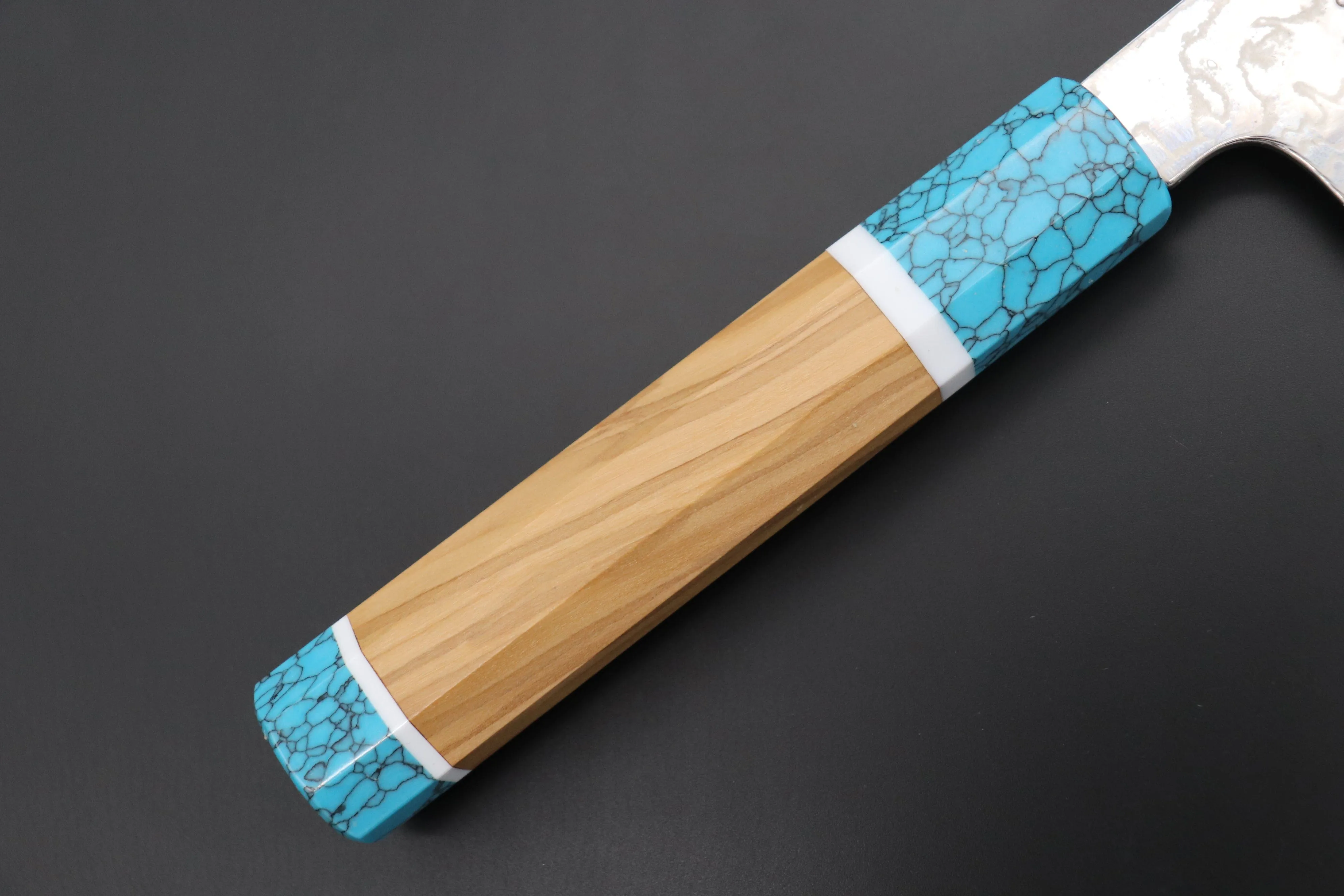 Custom Limited Edition, Sukenari ZDP-189 Nickel Damascus Wa Gyuto 210mm (8.2 inch, SCL-351)