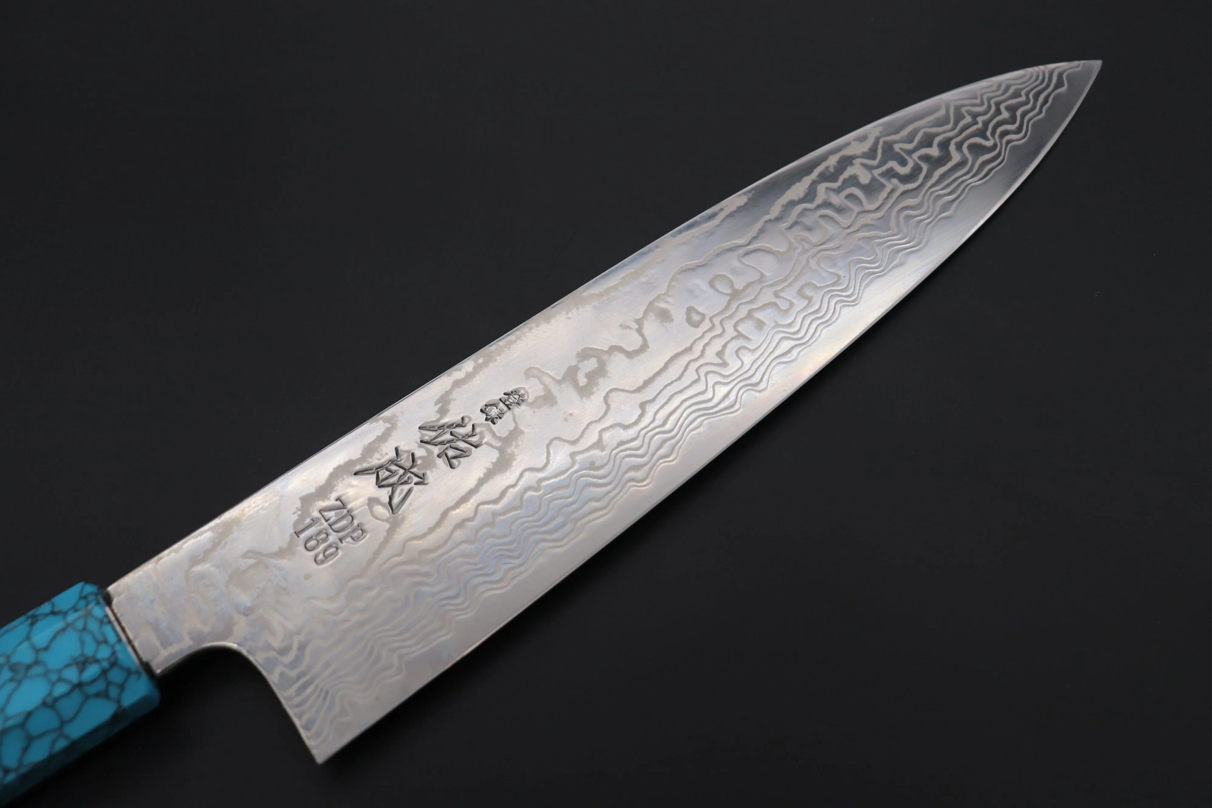 Custom Limited Edition, Sukenari ZDP-189 Nickel Damascus Wa Gyuto 210mm (8.2 inch, SCL-351)