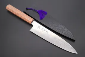 Custom Limited Edition, Sukenari ZDP-189 Nickel Damascus Wa Gyuto 210mm (8.2 inch, SCL-421)