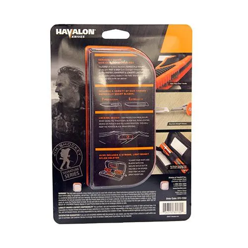 Double Folders - Titan with 6 Additional Blades and Nylon Sheath, Orange, Clam Package