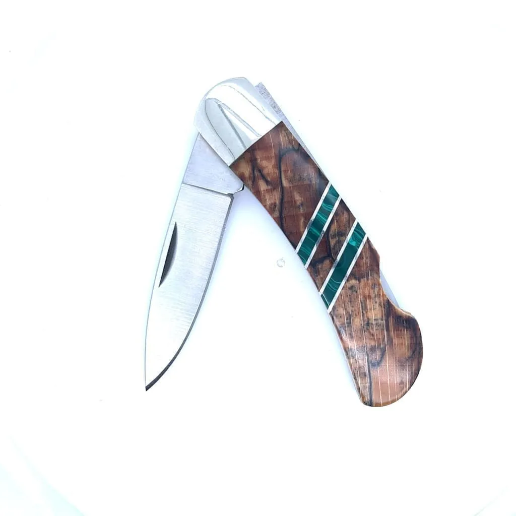 Double Sided Malachi Spalted Beech 3" Linerlock Knife