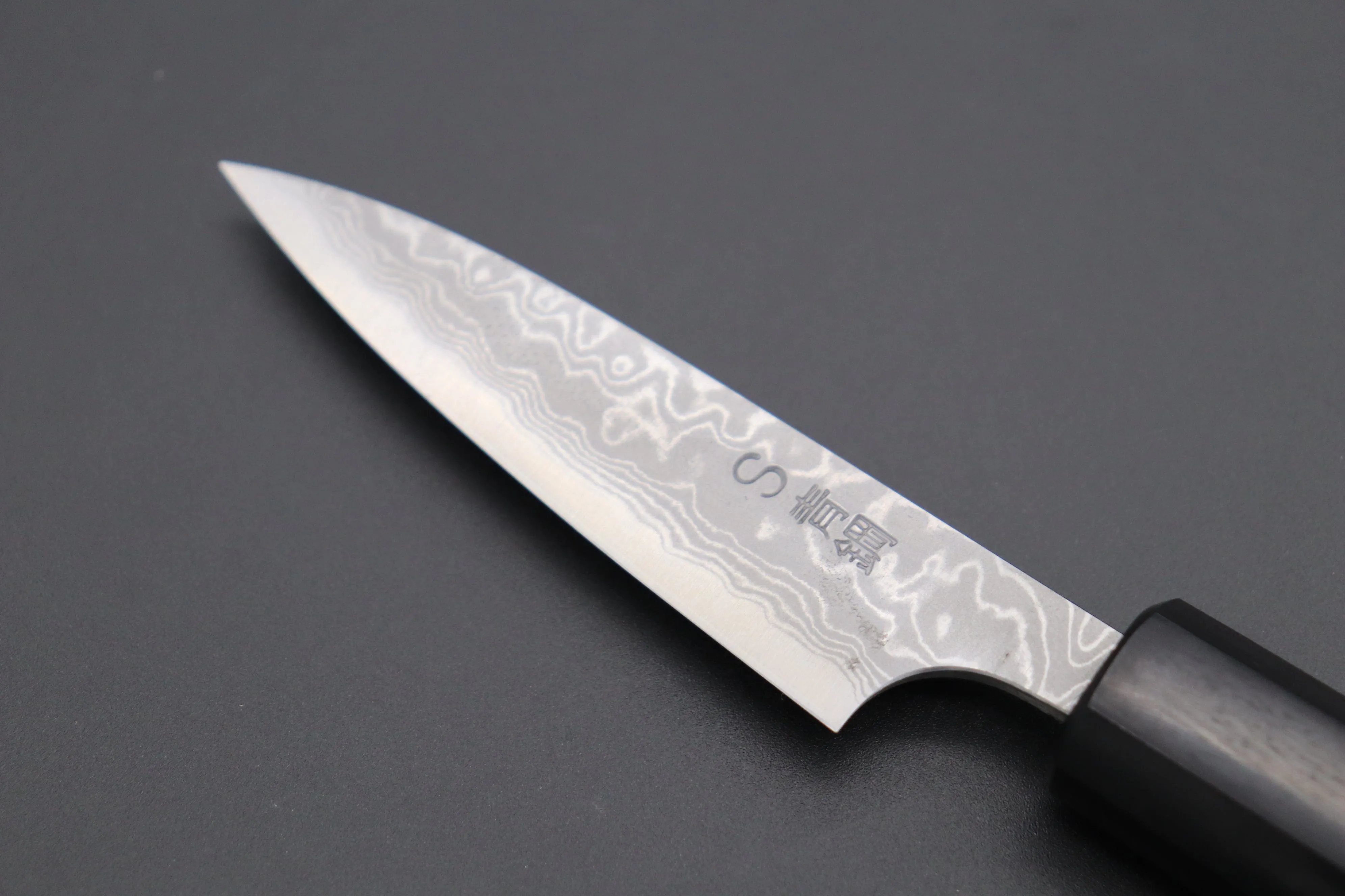 Fu-Rin-Ka-Zan Aogami Super Custom Damascus Series FASD-1P Wa Paring 80mm (3.1 inch, Octagonal Red-Sandalwood Handle)