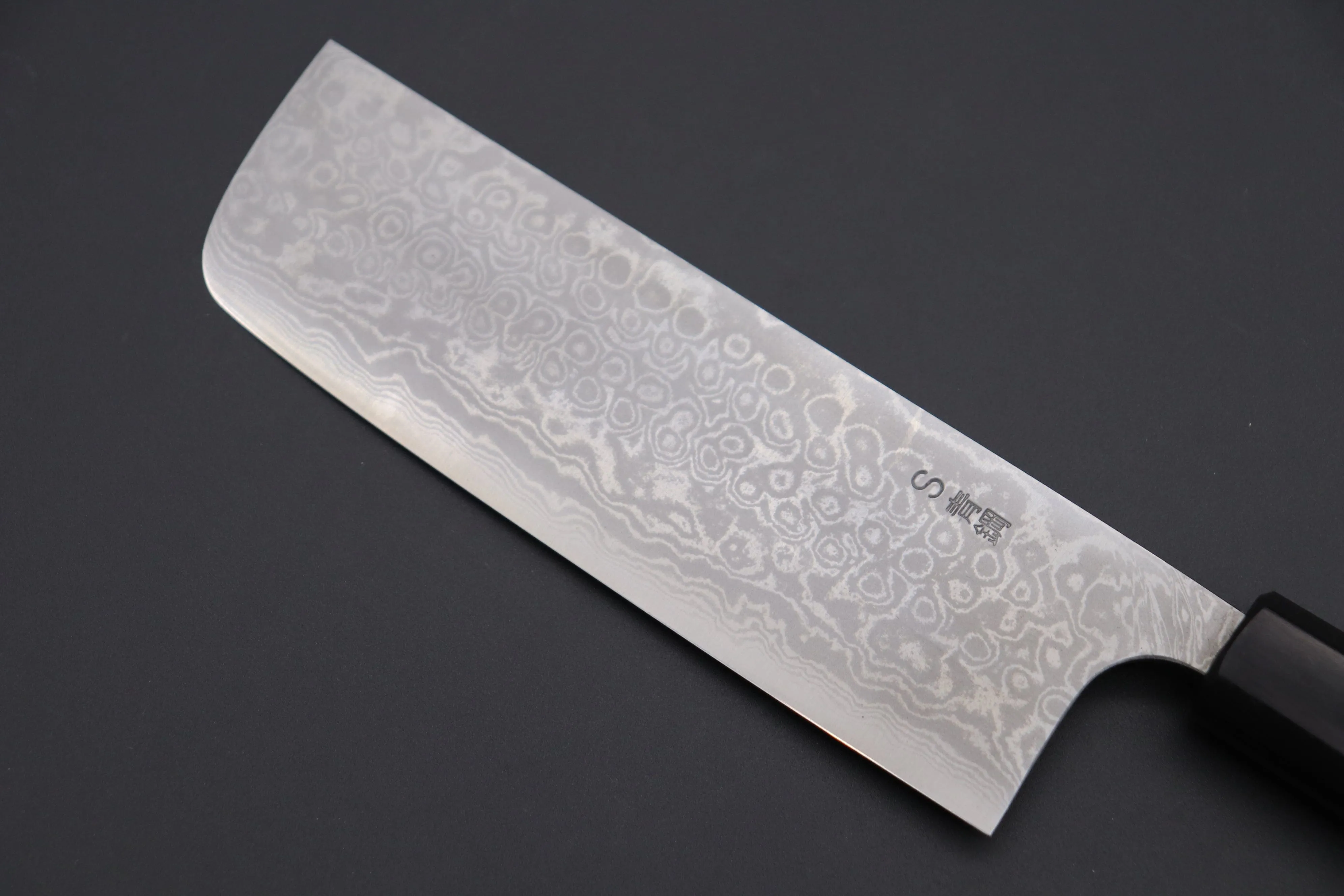Fu-Rin-Ka-Zan Aogami Super Custom Damascus Series FASD-4 Nakiri 165mm (6.4 inch, Octagonal Red-Sandalwood Handle)
