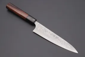 Fu-Rin-Ka-Zan Aogami Super Custom Damascus Series Wa Petty (120mm and 150mm, 2 sizes, Octagonal Red-Sandalwood Handle)