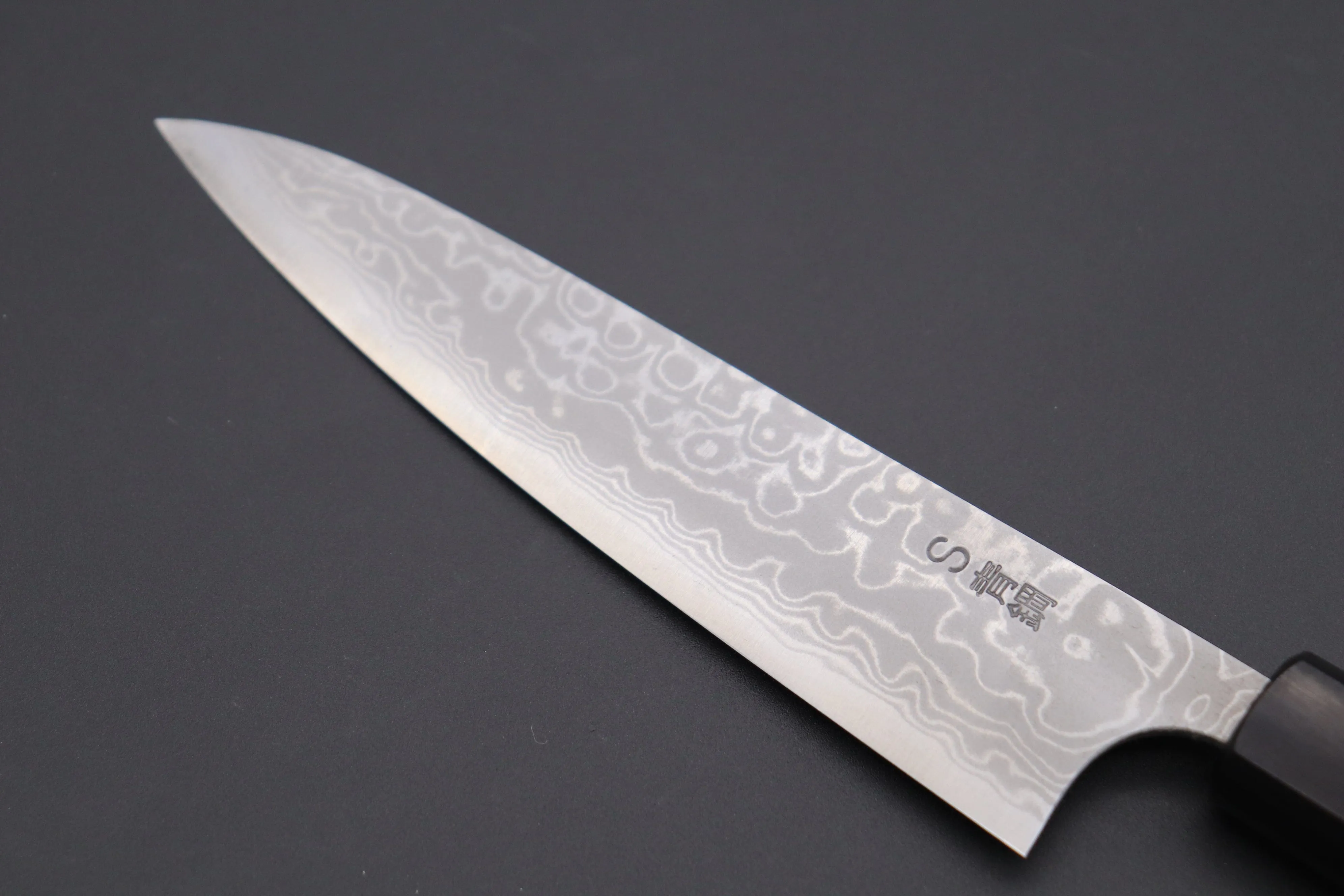 Fu-Rin-Ka-Zan Aogami Super Custom Damascus Series Wa Petty (120mm and 150mm, 2 sizes, Octagonal Red-Sandalwood Handle)