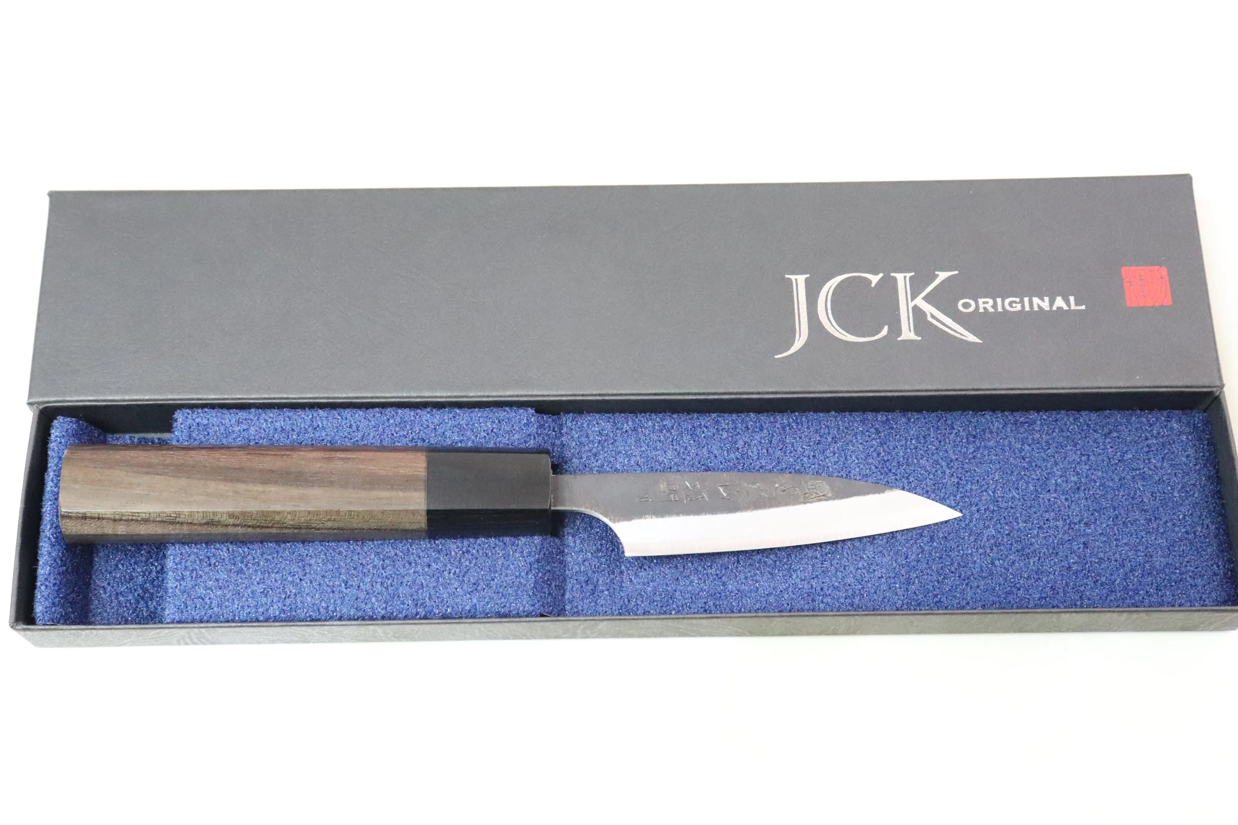 Fu-Rin-Ka-Zan Aogami Super Kurouchi Series FAB-1P Wa Paring 85mm (3.3 inch, Octagon Shaped Red-Sandal Wood Handle)