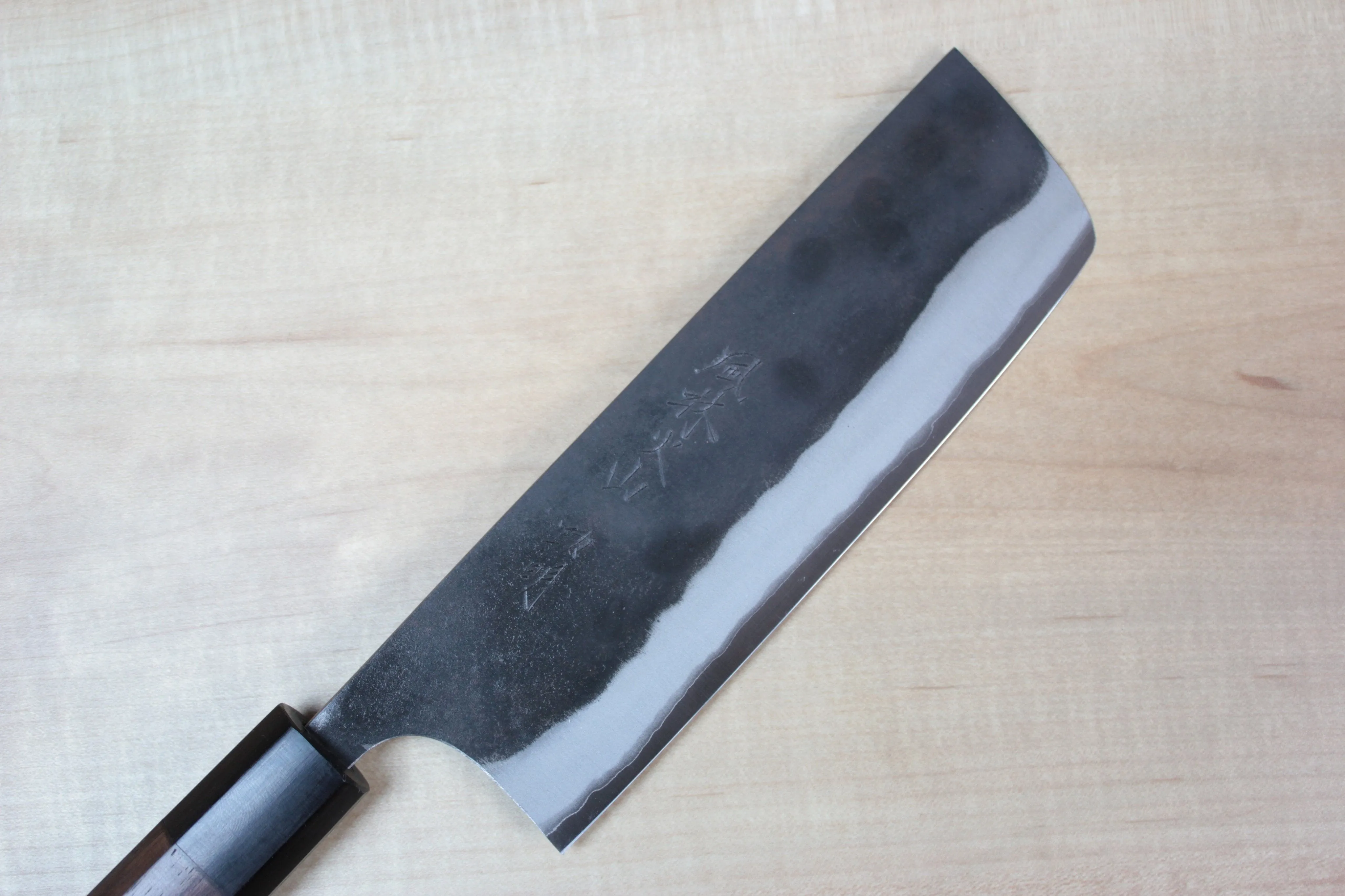 Fu-Rin-Ka-Zan Aogami Super Kurouchi Series FAB-5 Nakiri 160mm (6.2 inch, Octagon Shaped Red-Sandal Wood Handle)