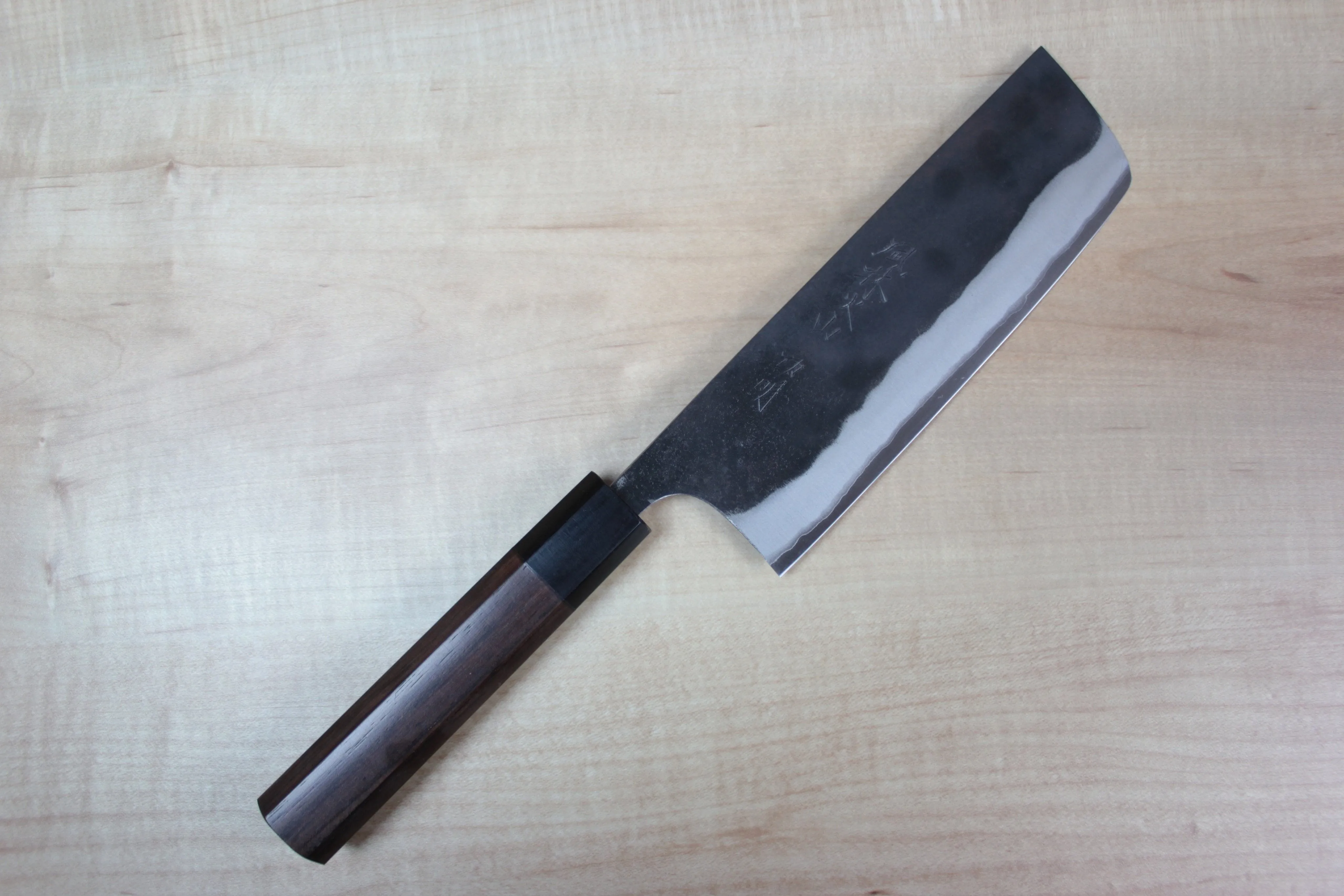 Fu-Rin-Ka-Zan Aogami Super Kurouchi Series FAB-5 Nakiri 160mm (6.2 inch, Octagon Shaped Red-Sandal Wood Handle)