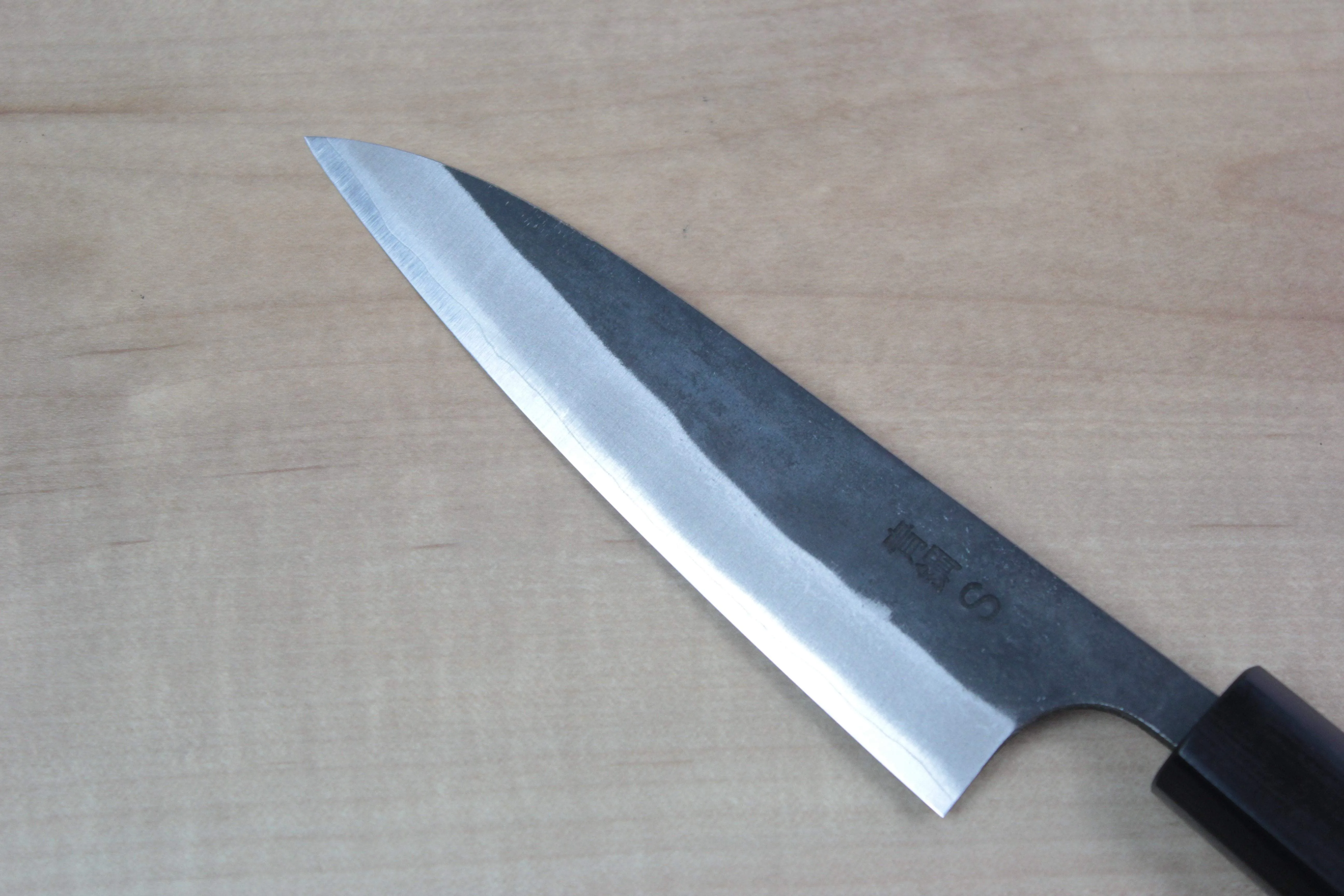 Fu-Rin-Ka-Zan Aogami Super Kurouchi Series Wa Petty (120mm and 150mm, 2 sizes, Octagon Shaped Walnut-Wood Handle)