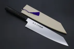 Fu-Rin-Ka-Zan YUTAKA 豊佳 Series R-2 Edition FR2YP-6 Kiritsuke 240mm (9.4 Inch, Octagonal Black-Golden-Color-Turquoise Composite Stone Handle)