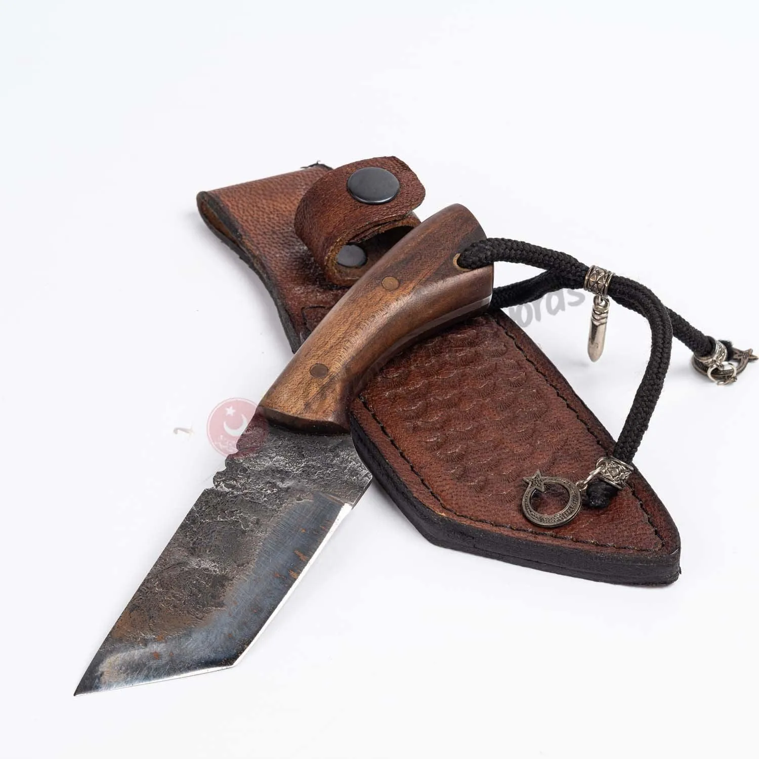Hand Forged Mini Tanto Style Knife for Hunters