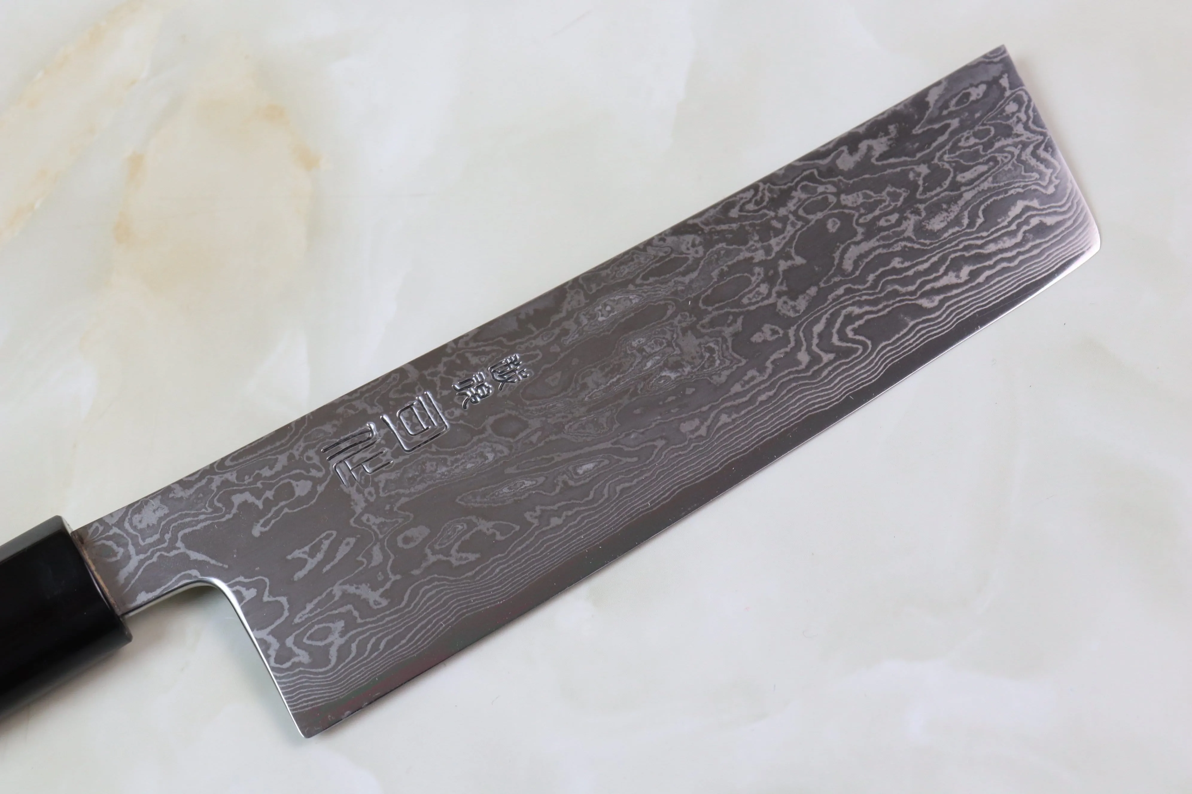 Hinoura Custom Knife ATS-34 Damascus Nakiri 165mm (6.4 inch, TH-10)