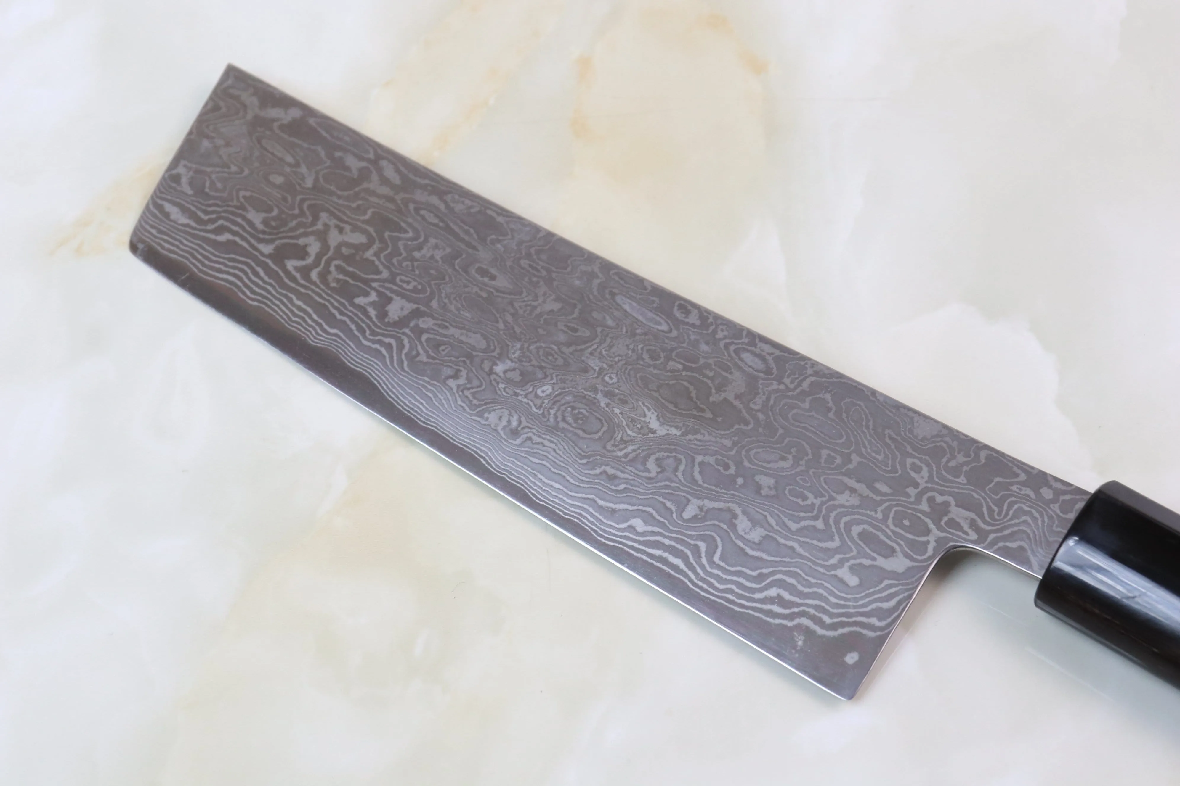 Hinoura Custom Knife ATS-34 Damascus Nakiri 165mm (6.4 inch, TH-10)