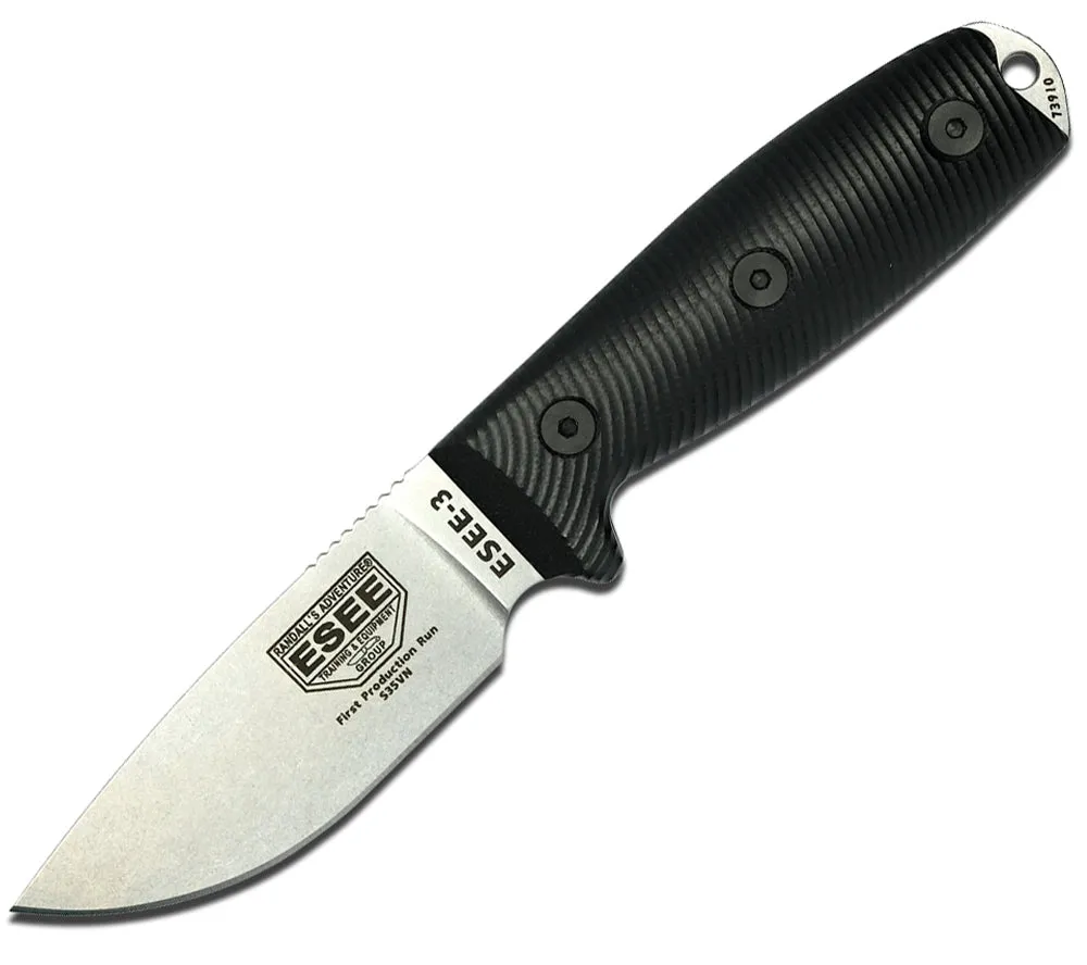 Model 3 Knife, Plain Edge, S35VN Steel, 3D G10 Handles - ESEE Knives