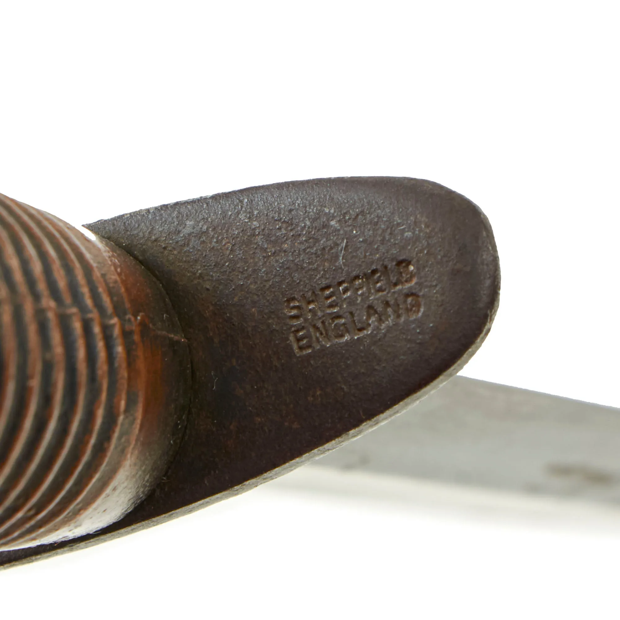 Original British Early Post War 3rd Pattern Fairbairn Sykes Fighting Knife with Scabbard - Marked Sheffield England