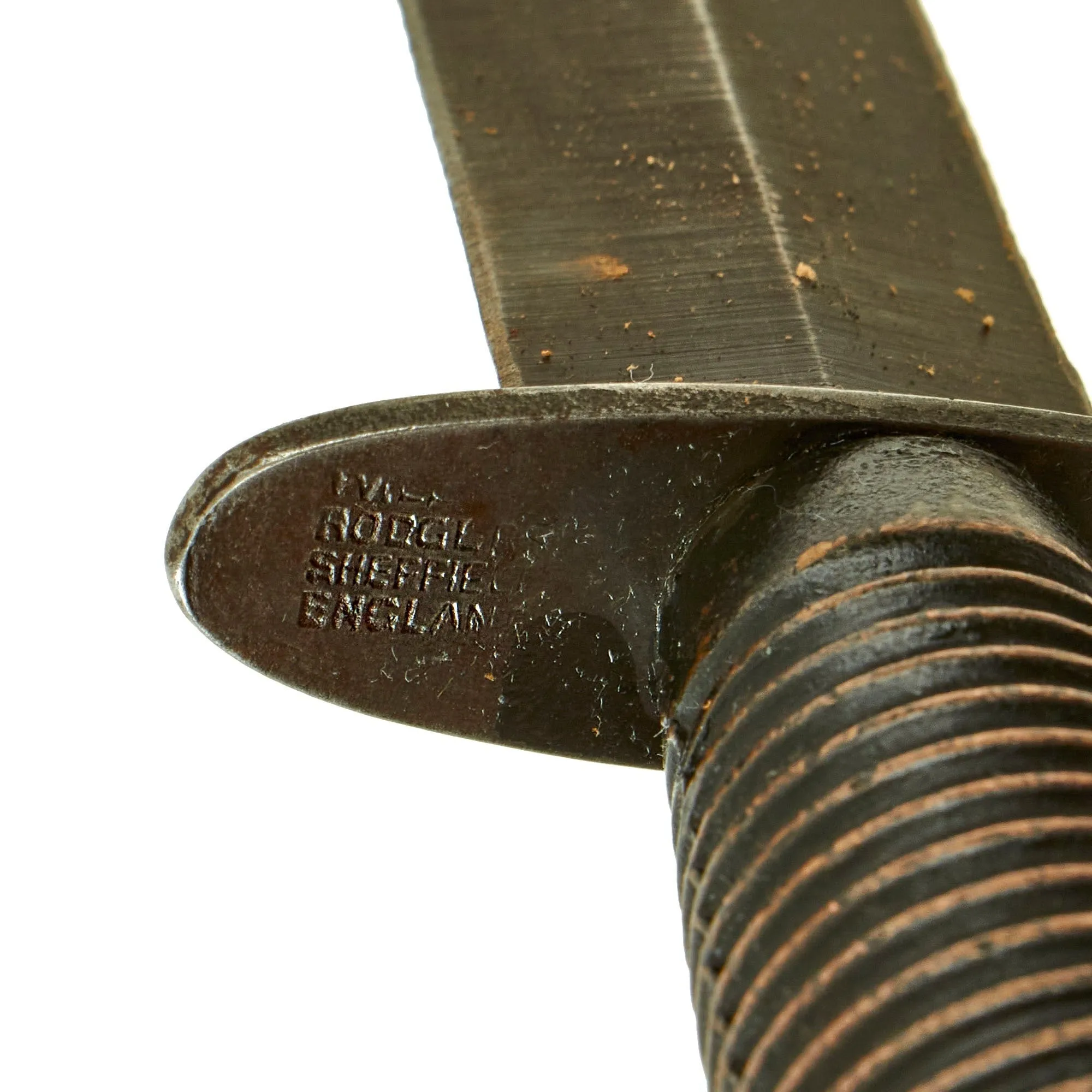 Original British Late WWII or Early Post War 3rd Pattern Fairbairn Sykes Fighting Knife by Rodgers with Scabbard