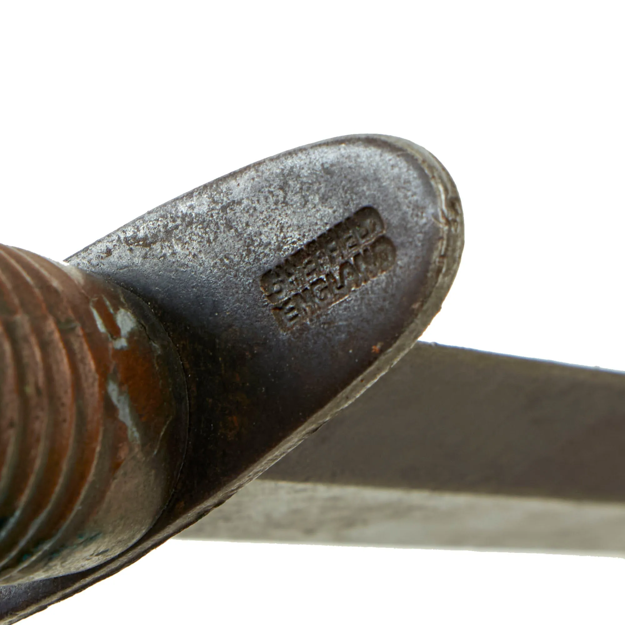 Original British Late WWII or Early Post War 3rd Pattern Fairbairn Sykes Fighting Knife Marked Sheffield England with “Theater Made” Scabbard
