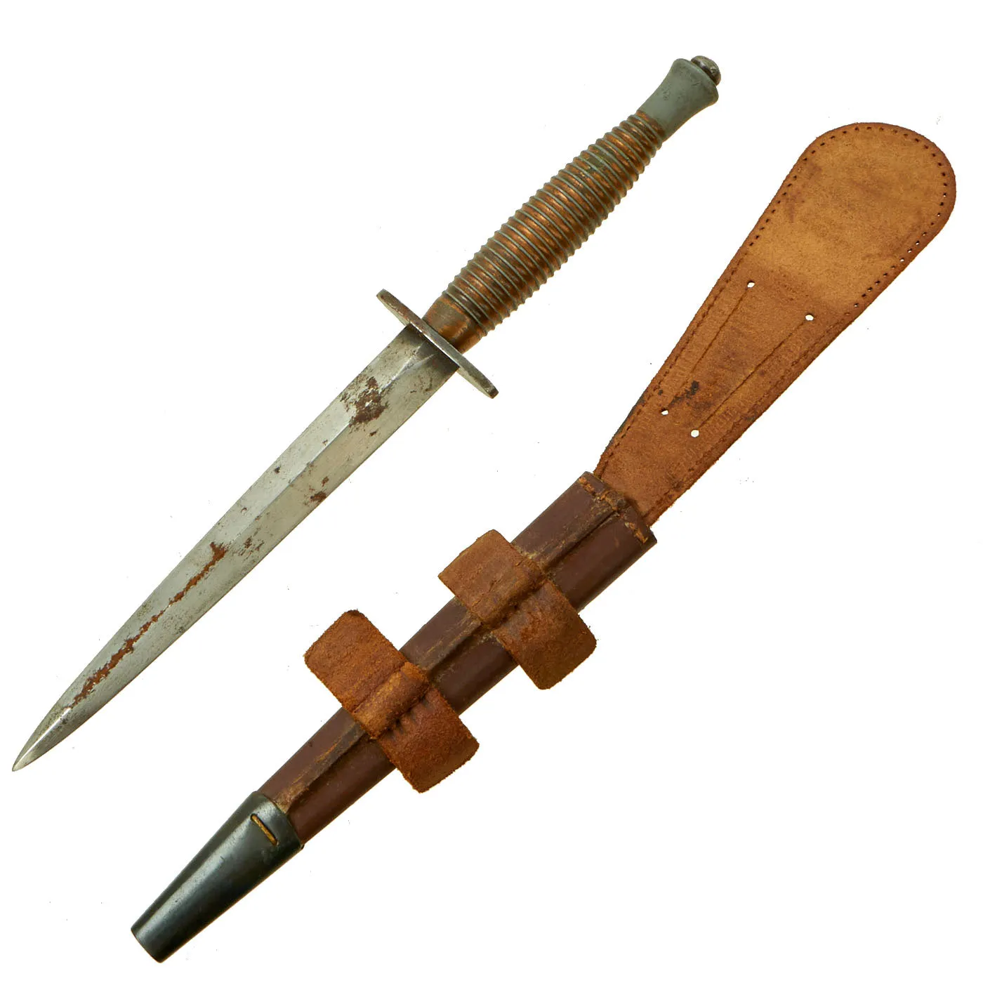 Original British WWII 3rd Pattern Fairbairn Sykes Fighting Knife with Scabbard