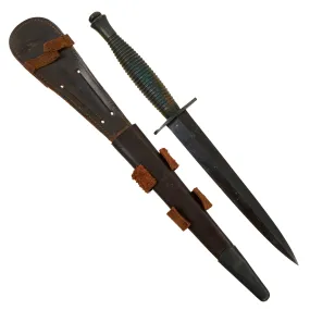 Original British WWII 3rd Pattern Fairbairn-Sykes Fighting Knife with Scabbard
