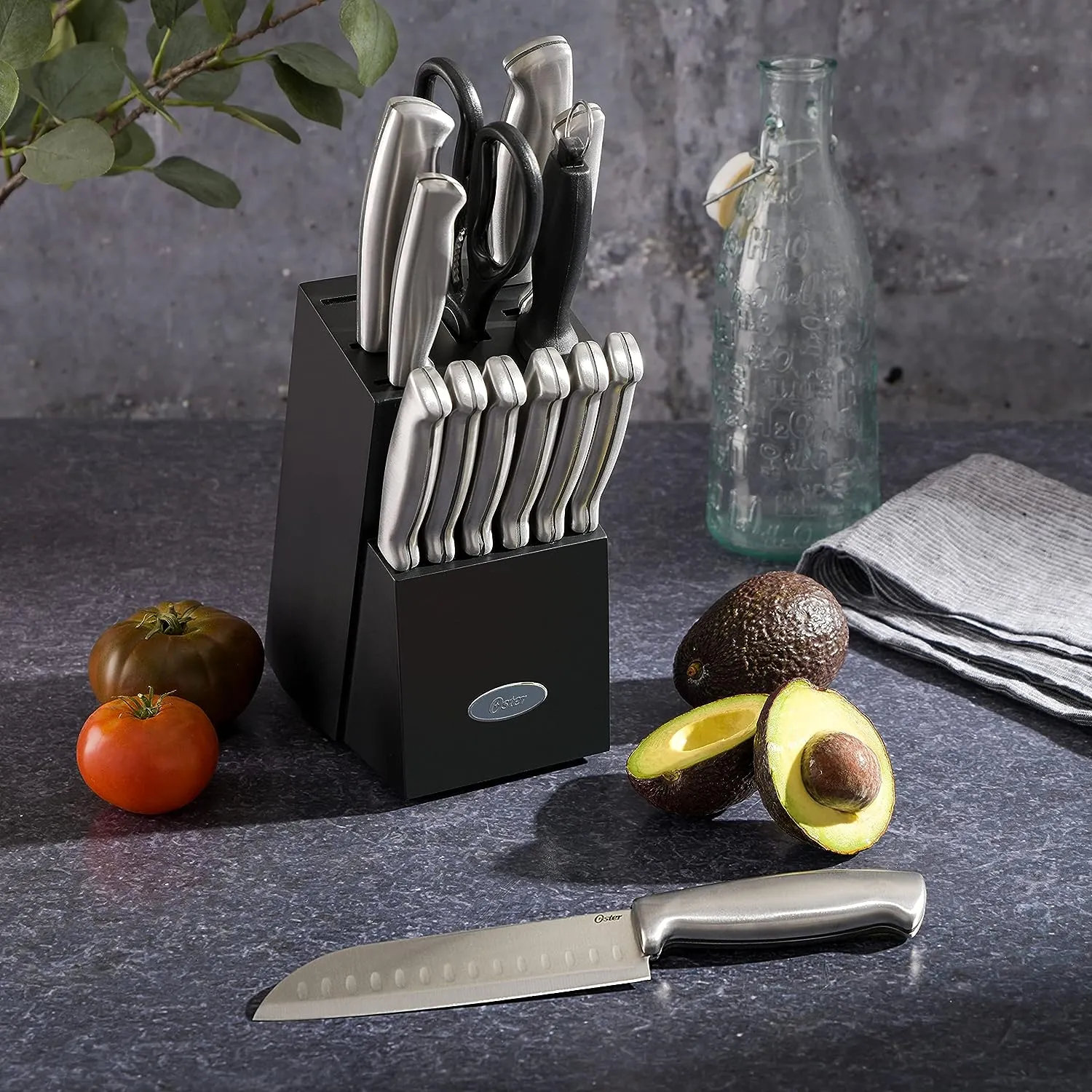 Oster Baldwyn - 14 Piece Stainless Steel Cutlery Block Set