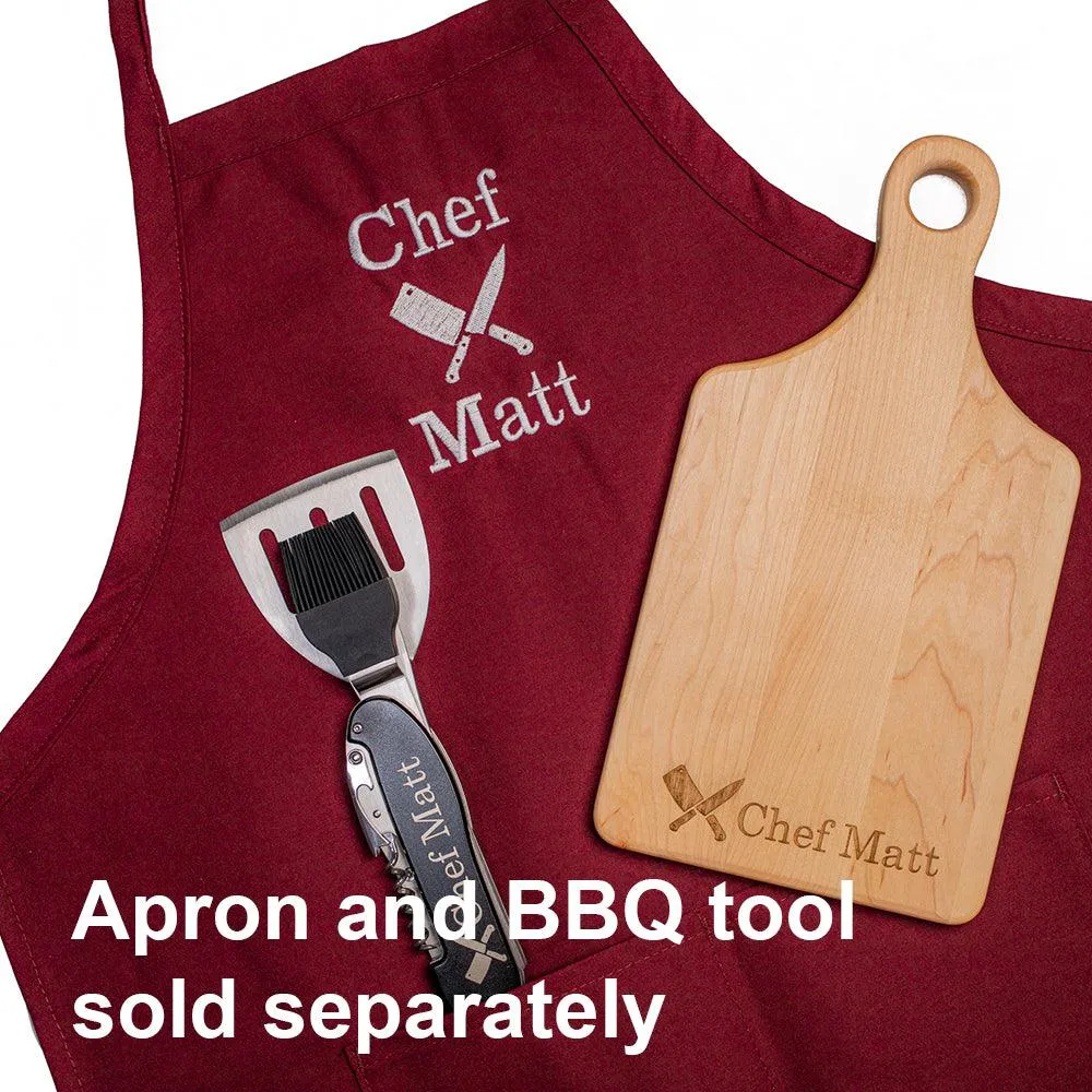 Personalized Laser Engraved Chef Knives Cutting Board (Rectangle or Paddle Shaped Options)