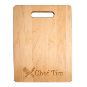 Personalized Laser Engraved Chef Knives Cutting Board (Rectangle or Paddle Shaped Options)