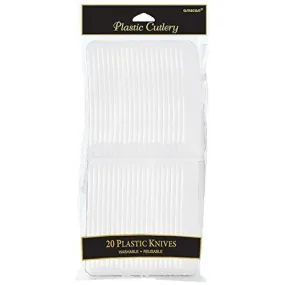 Plastic Cutlery Knives - Frosty White