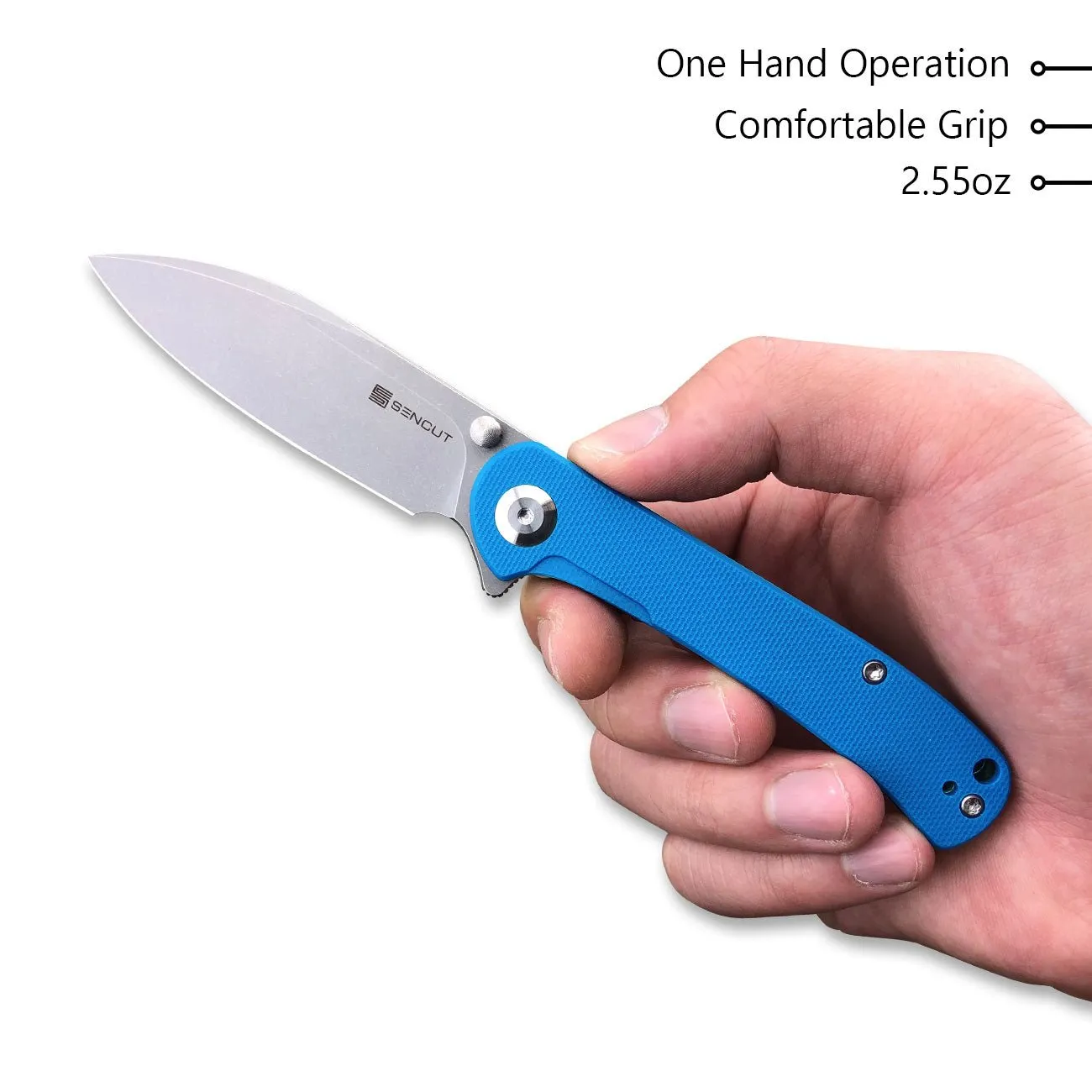SENCUT Scepter Flipper &Thumb Stud Knife G10 Handle (2.97" 9Cr18MoV Blade) SA03A