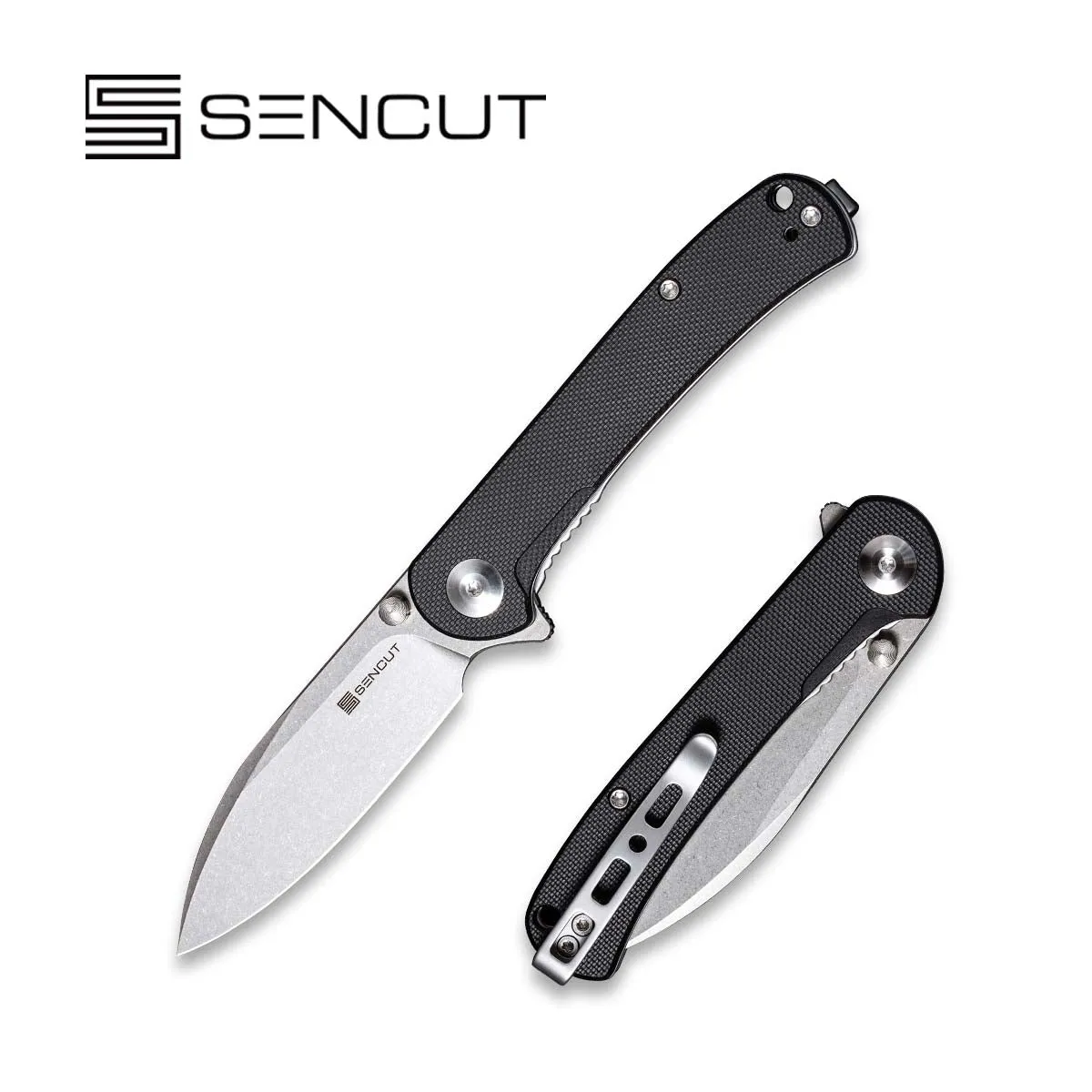 SENCUT Scepter Flipper &Thumb Stud Knife G10 Handle (2.97" 9Cr18MoV Blade) SA03B
