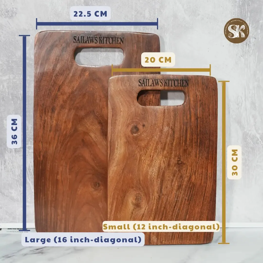 Small Solid Sheesham Wood Chopping Board/Cutting Board | 12 Inch | Anti-Bacterial | Toxin-Free