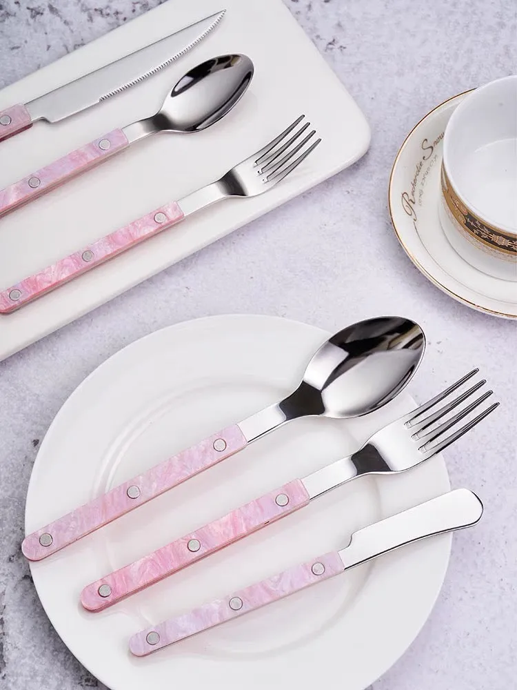 Steak Knife Cutlery Set - Pink