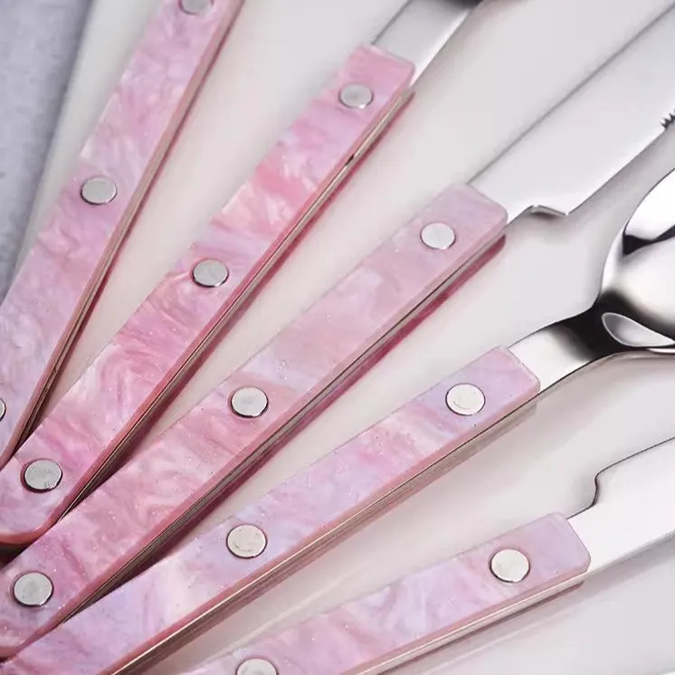 Steak Knife Cutlery Set - Pink