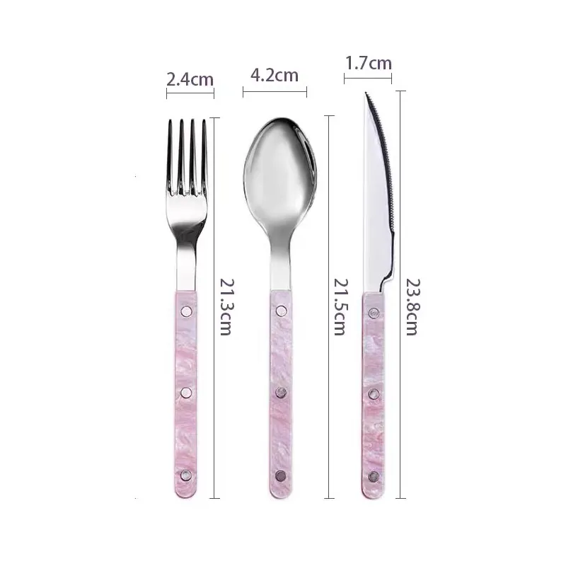 Steak Knife Cutlery Set - Pink