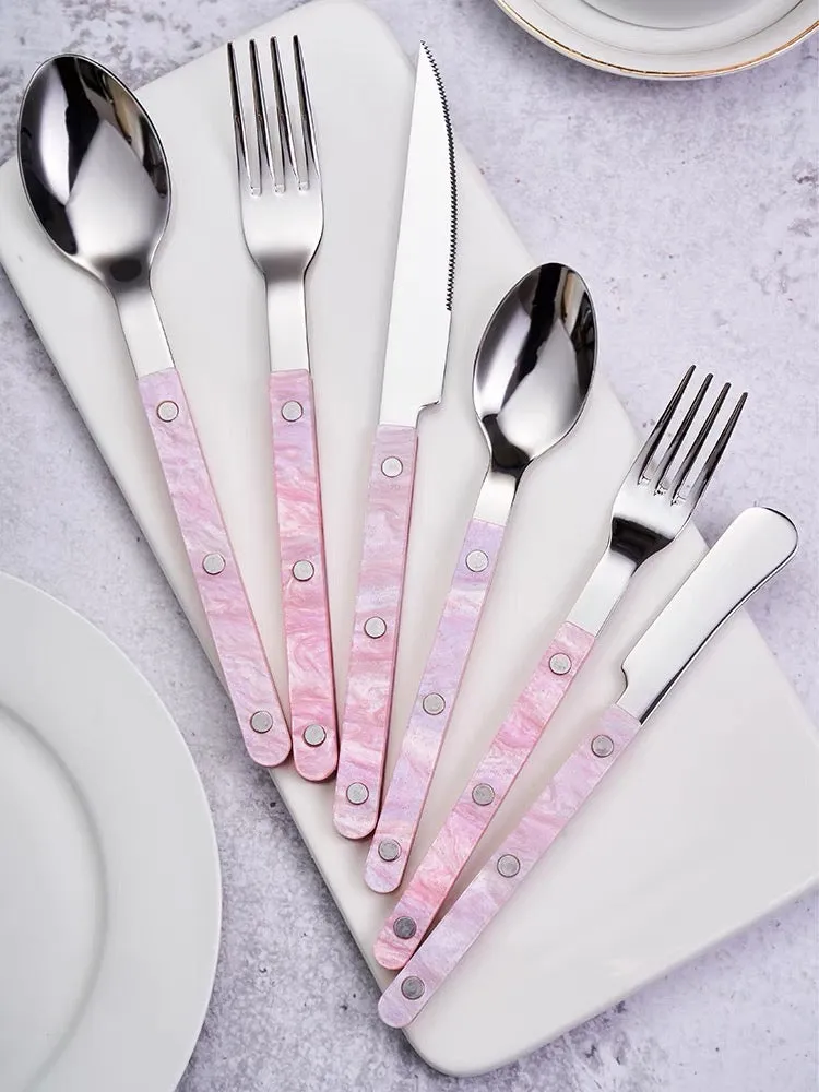 Steak Knife Cutlery Set - Pink