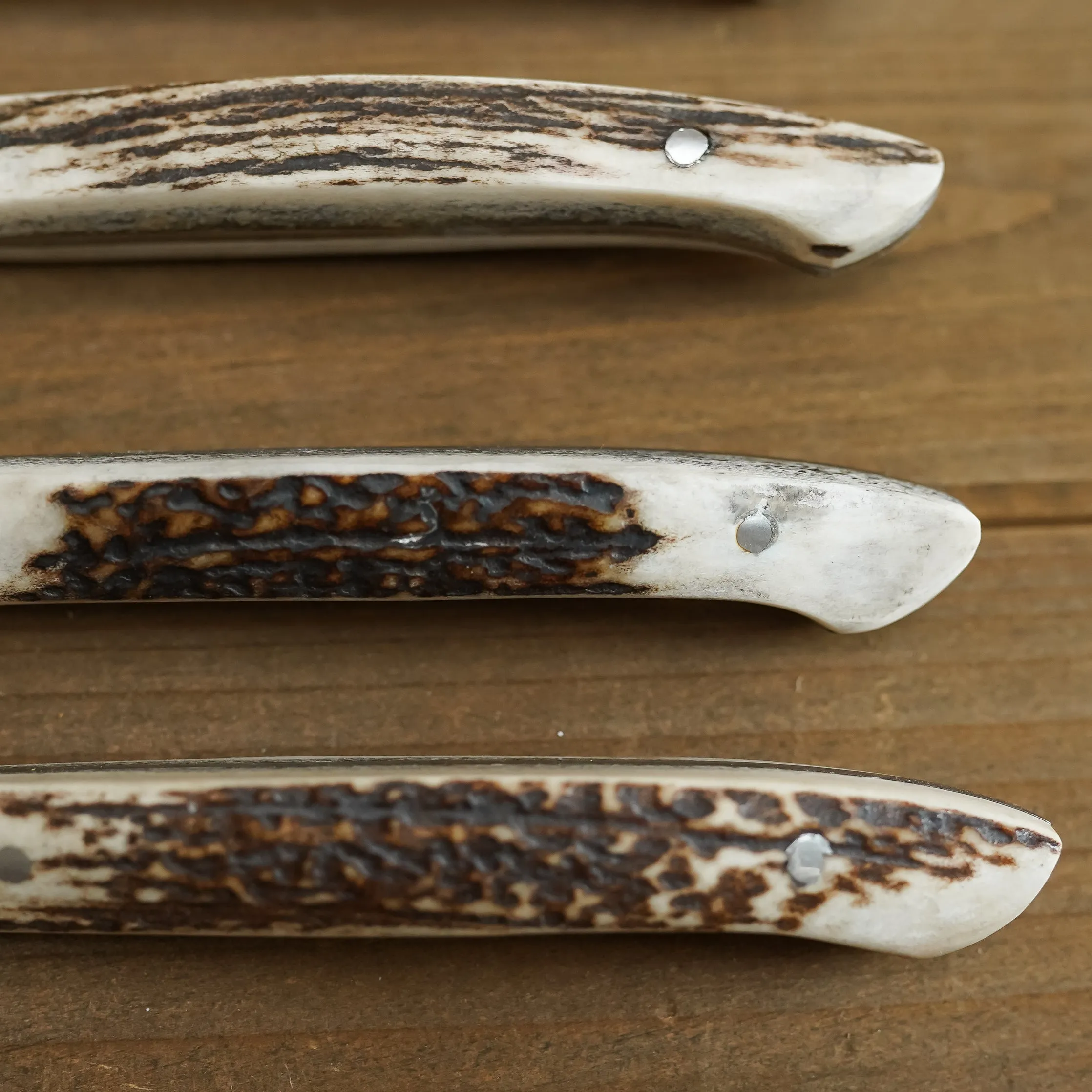 Straight Edge Stag Steak Knife Set