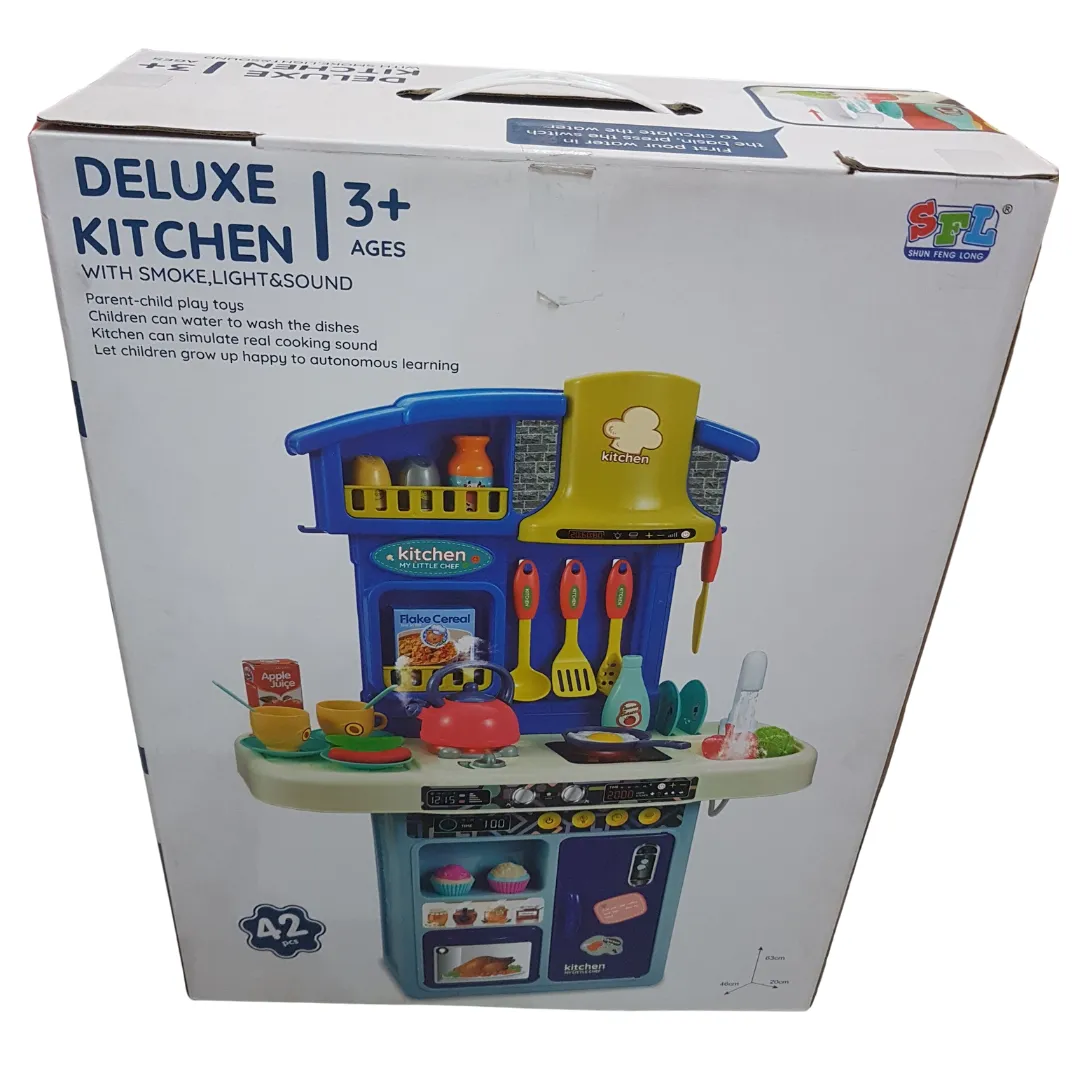Ultimate Chef's Play Kitchen - 42-Piece Deluxe Set with Realistic Sounds & Lights for Kids 3 