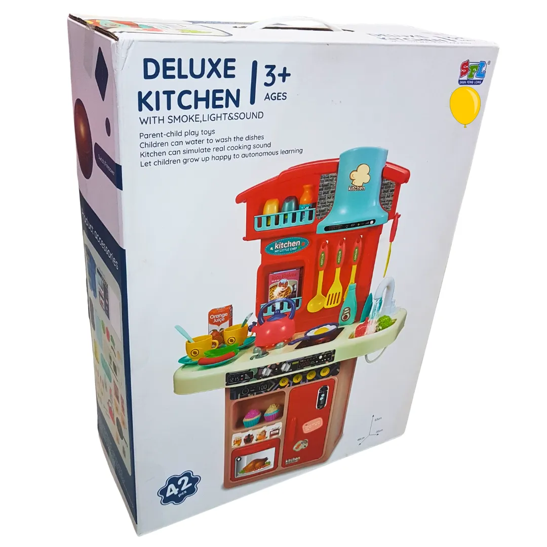 Ultimate Chef's Play Kitchen - 42-Piece Deluxe Set with Realistic Sounds & Lights for Kids 3 