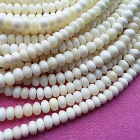 White bone beads, 15 bone rondelle beads 10mm, eco friendly and natural bone beads